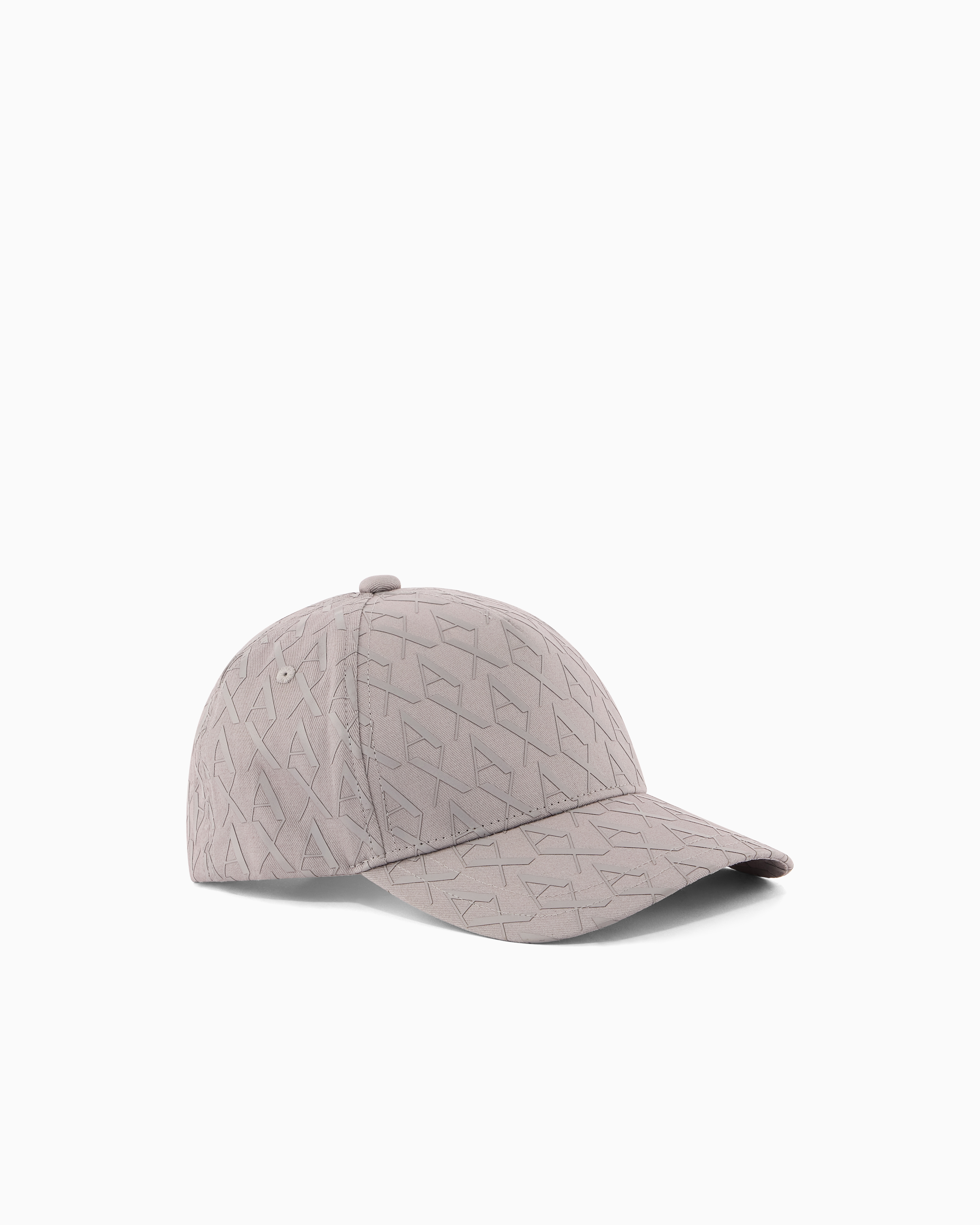 Armani Exchange Grey Sun Protection Cap In Cotton Twill