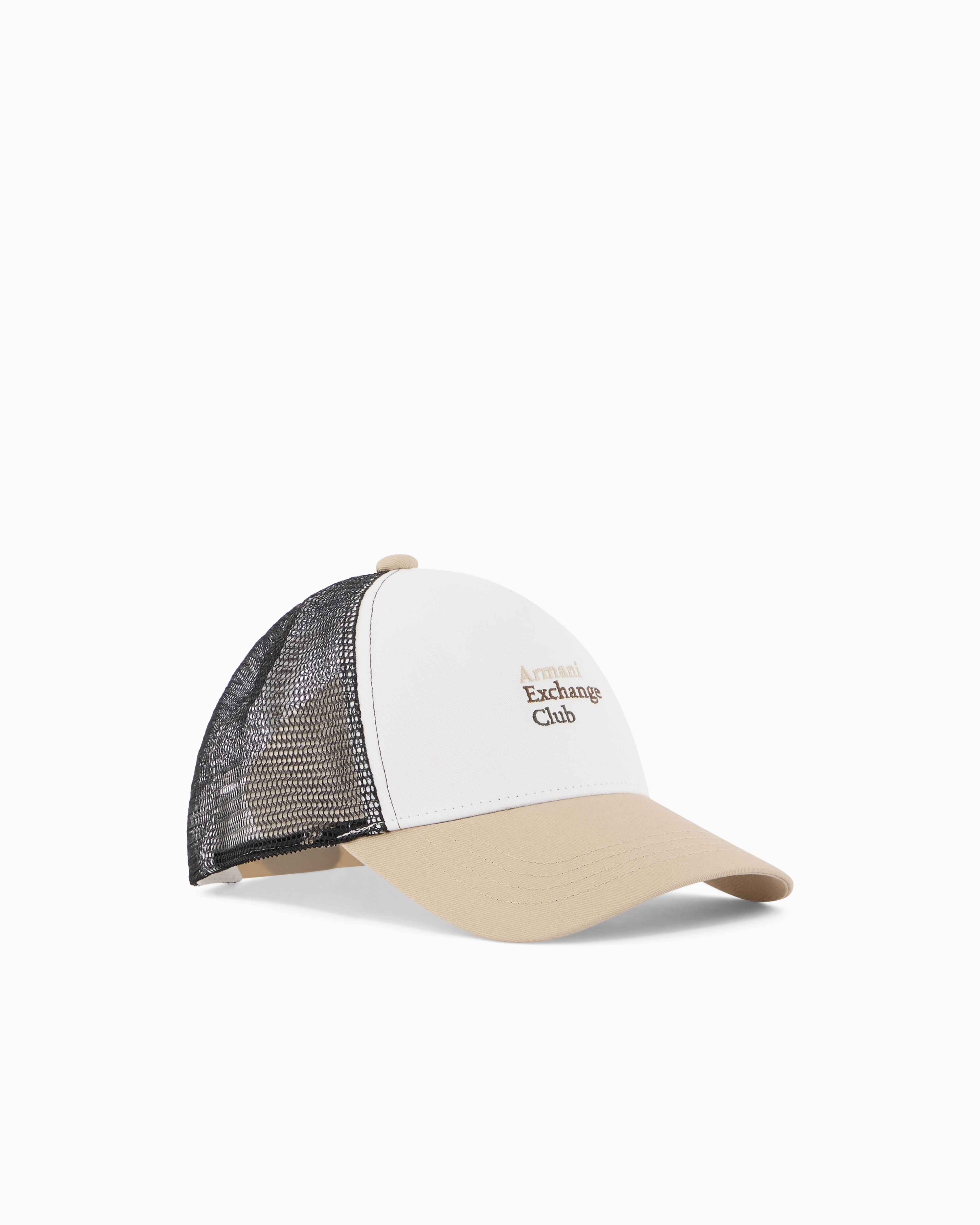 Armani Exchange White Classic And Versatile Cotton Twill Cap