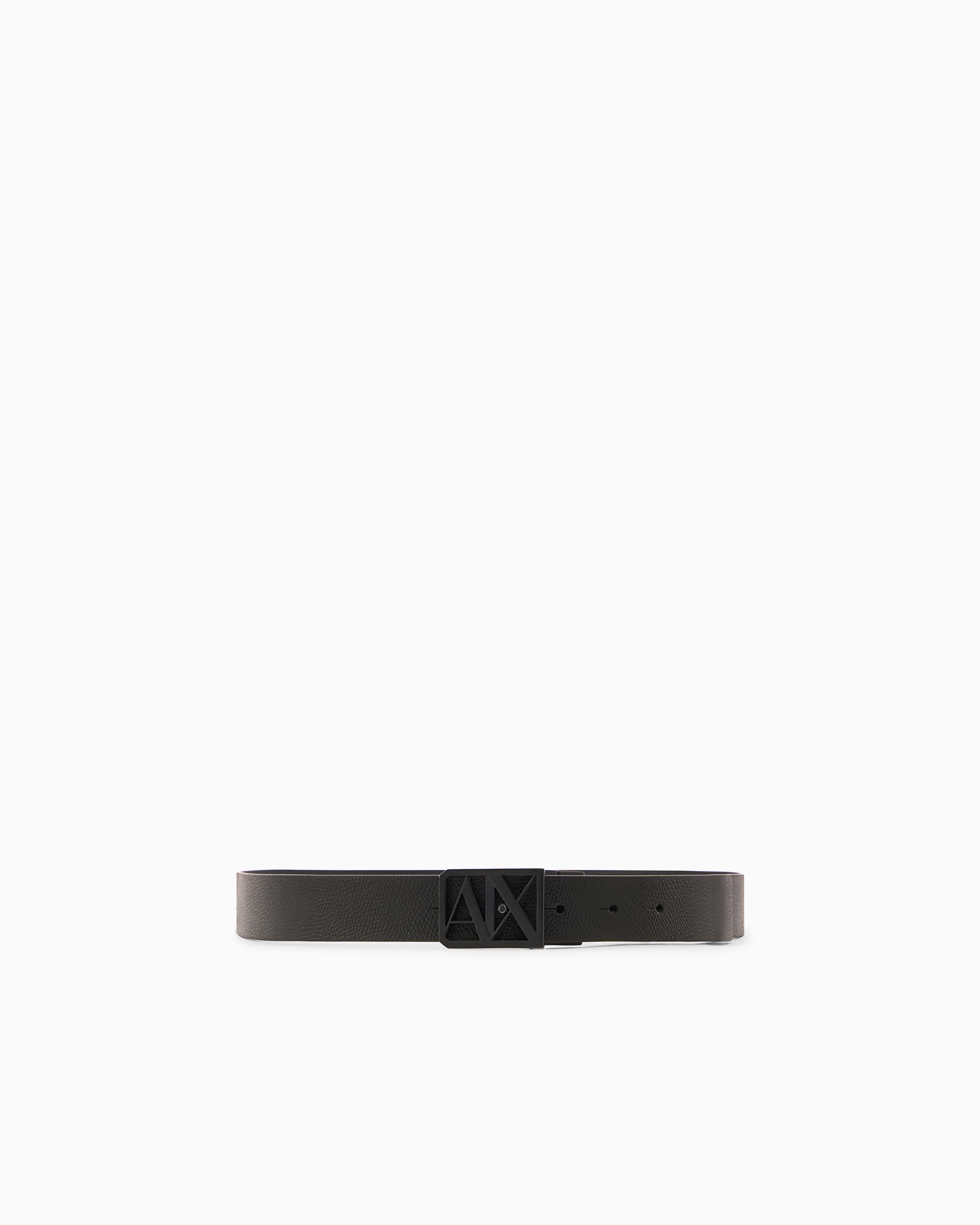 Armani Exchange Black Reversible Belt With Logo