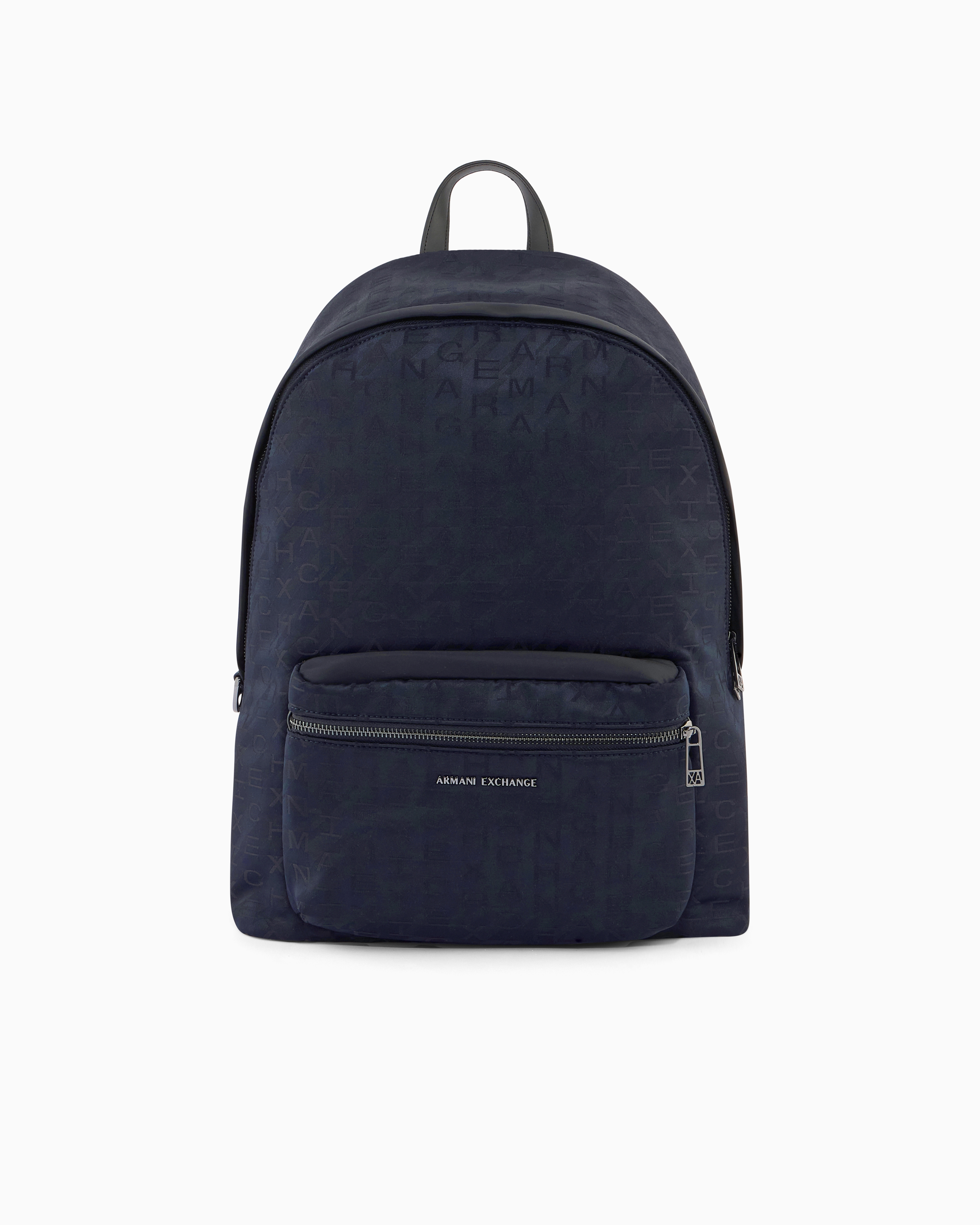 Armani Exchange Navy Blue Technical Fabric Backpack