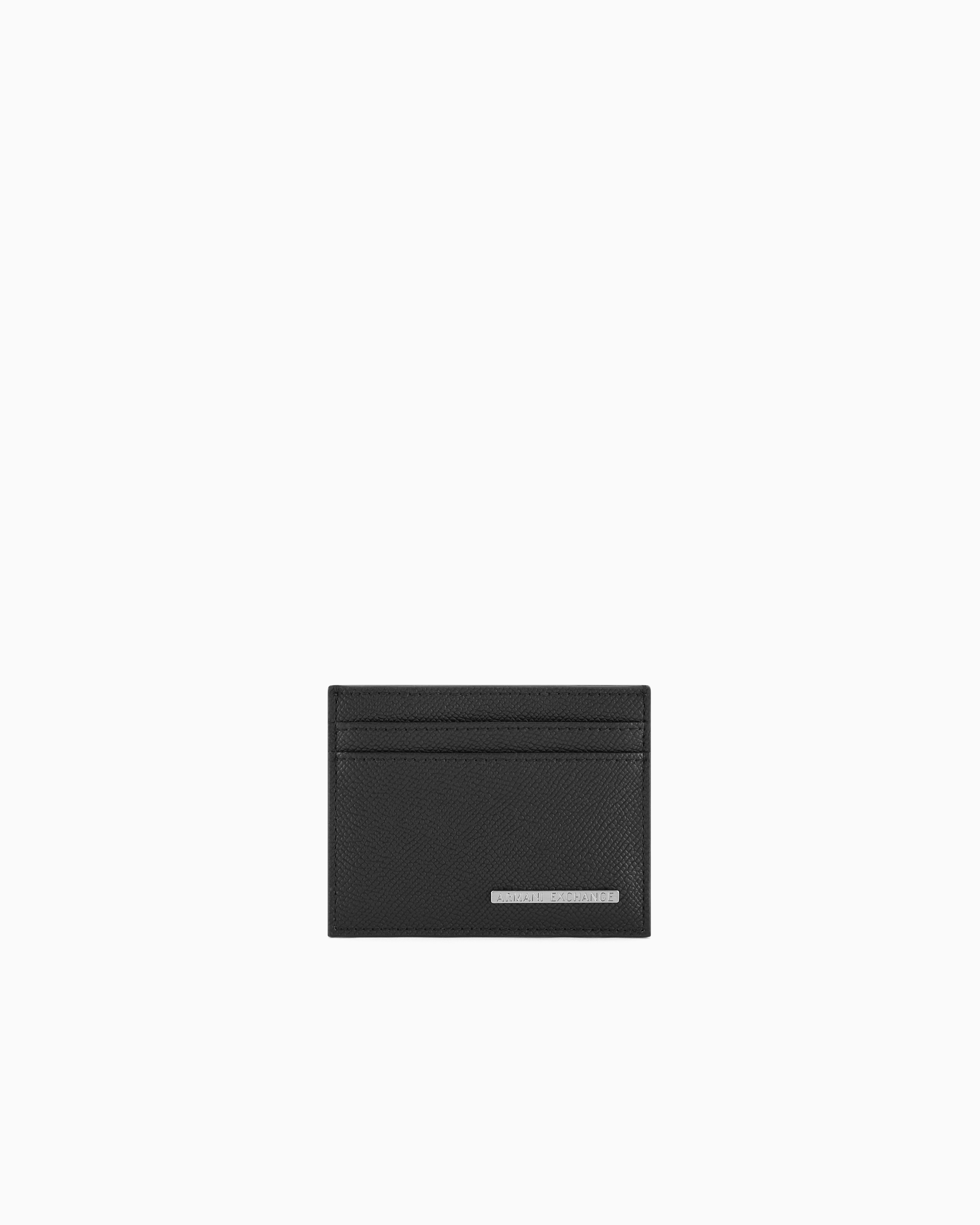 Armani Exchange Black Smooth Texture Card Holder