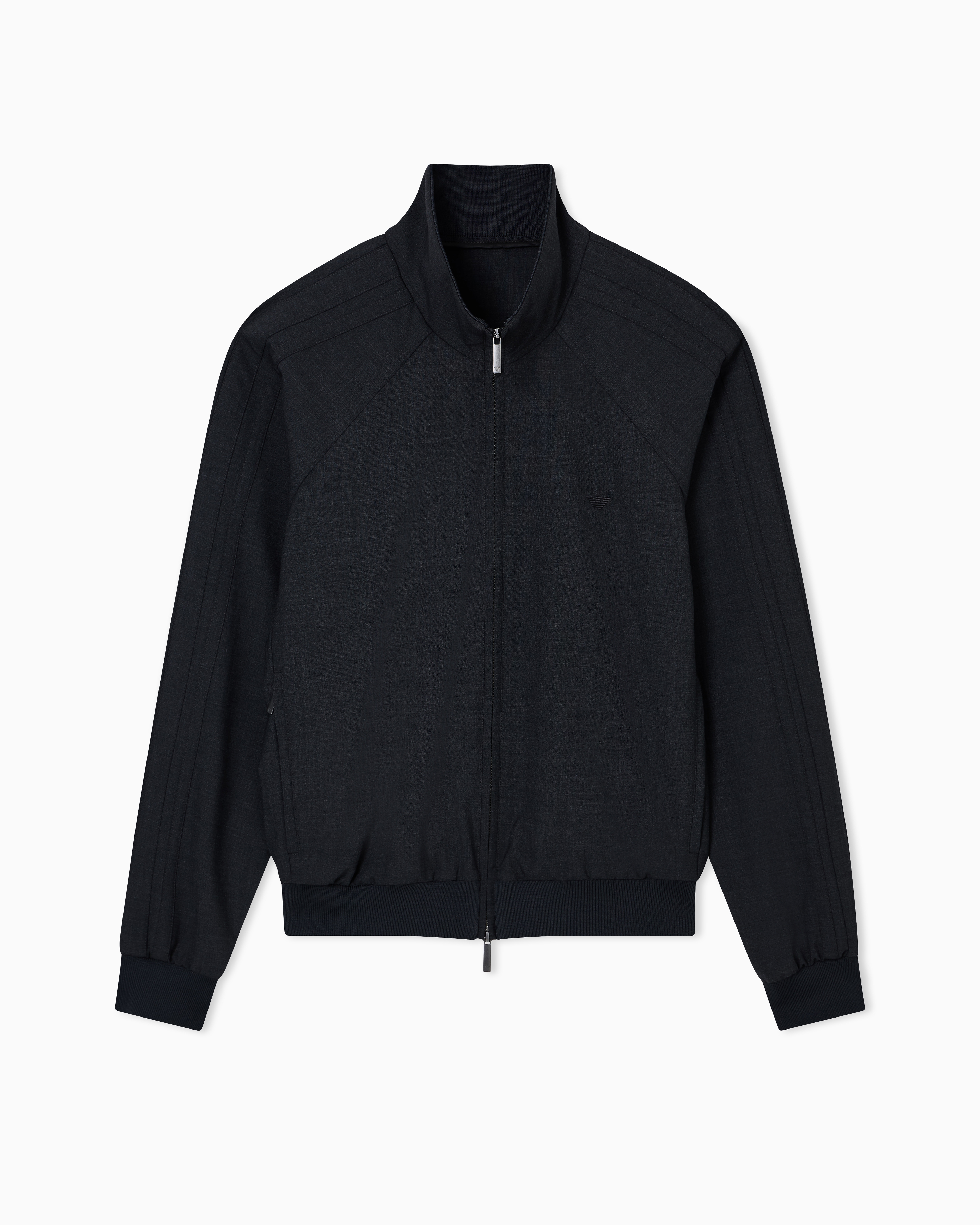 Emporio Armani Blouson Full Zip In Tela Misto Lana Stretch Icon