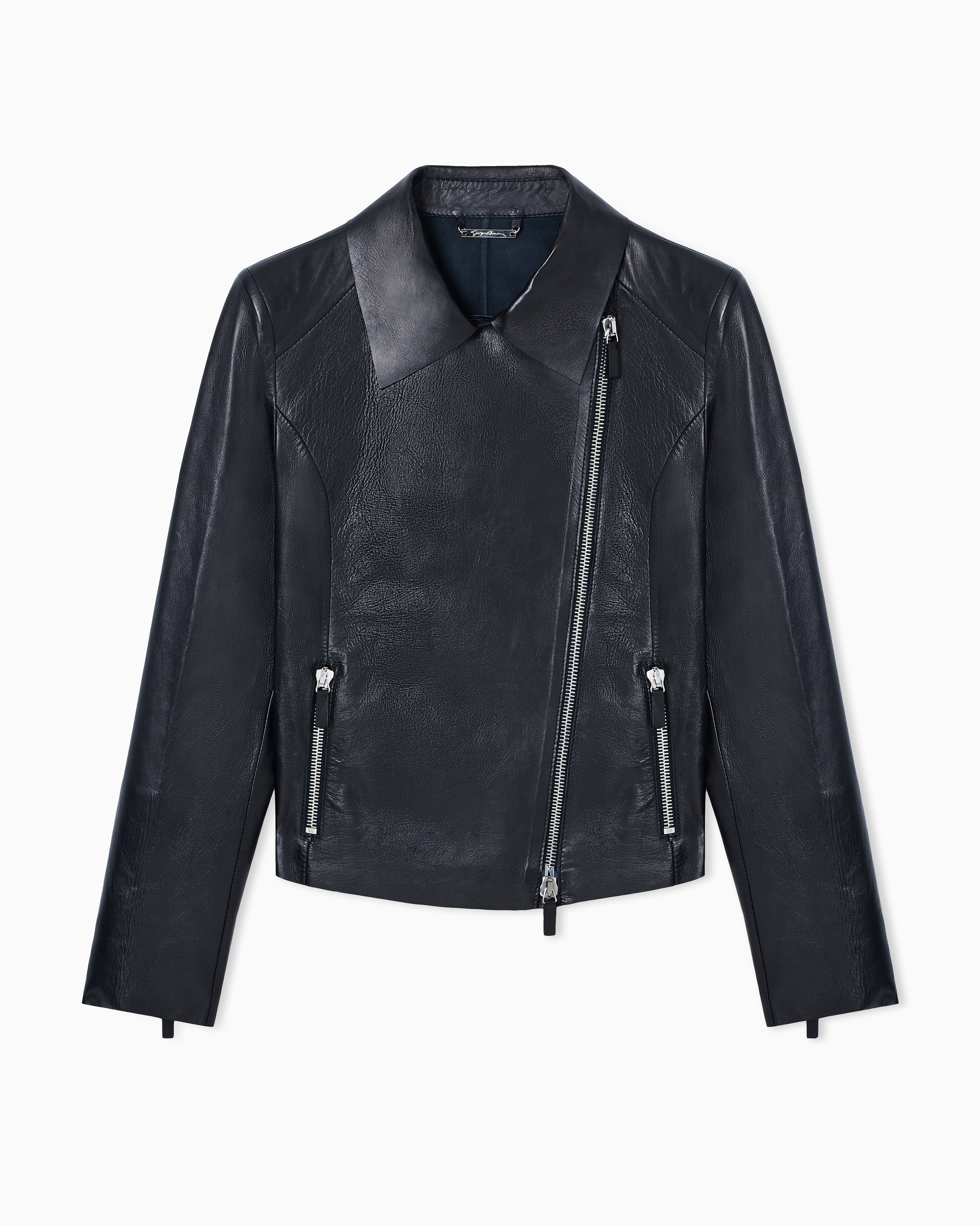 Giorgio Armani Black Nappa Biker Jacket