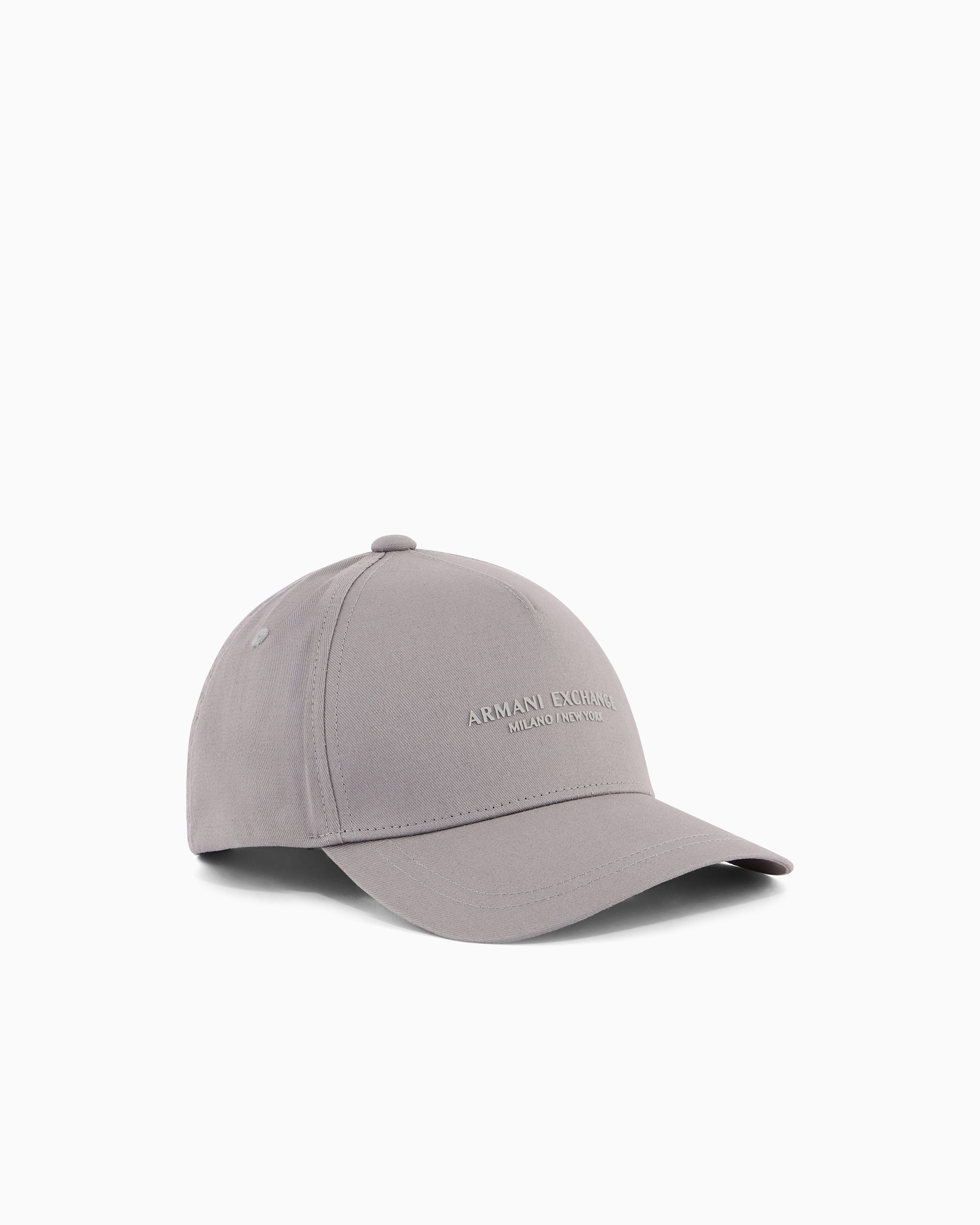 Armani Exchange Grey Baseball Hat In Cotton Twill With Logo