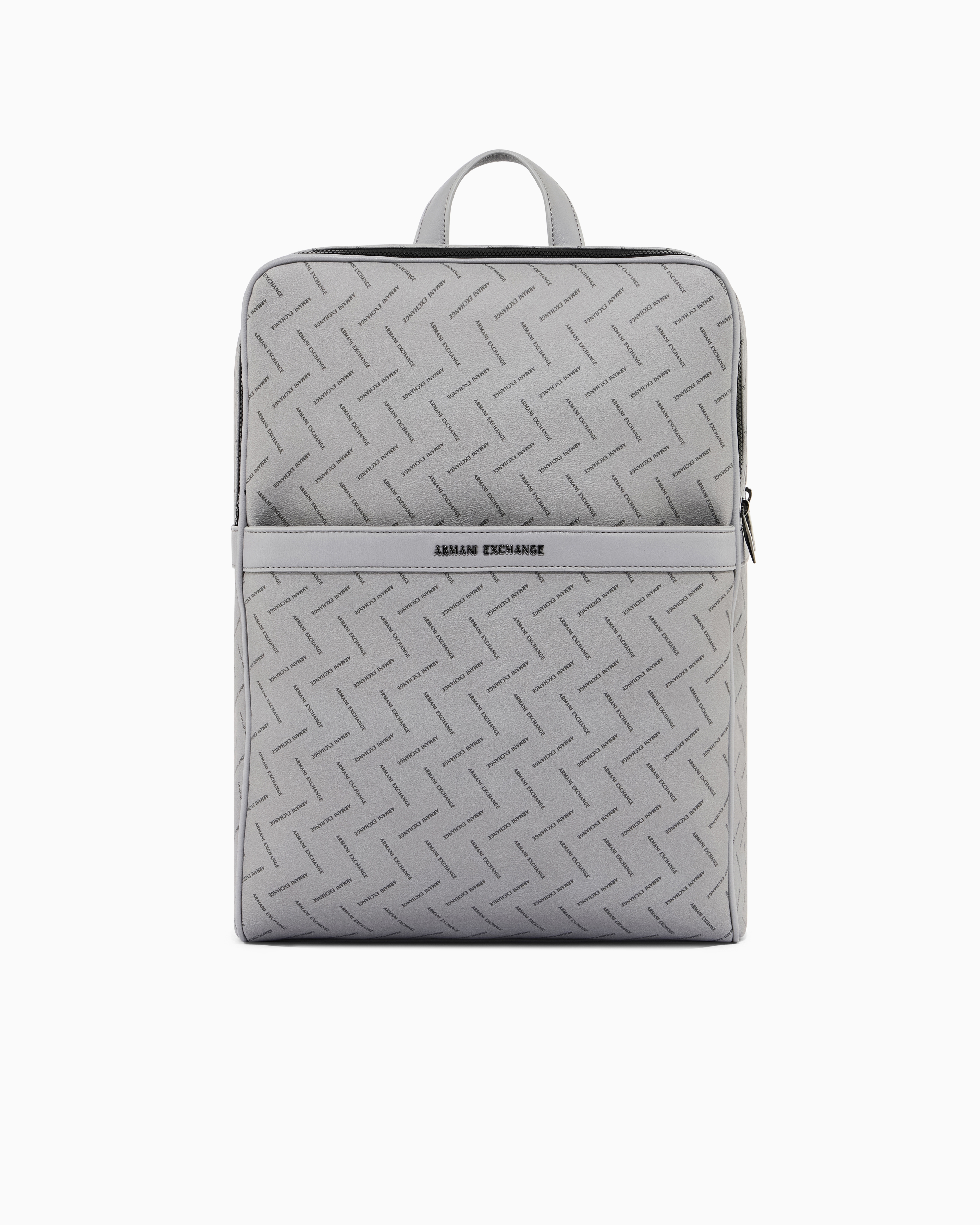 Armani Exchange Grey Backpack In Monochrome Technical Fabric