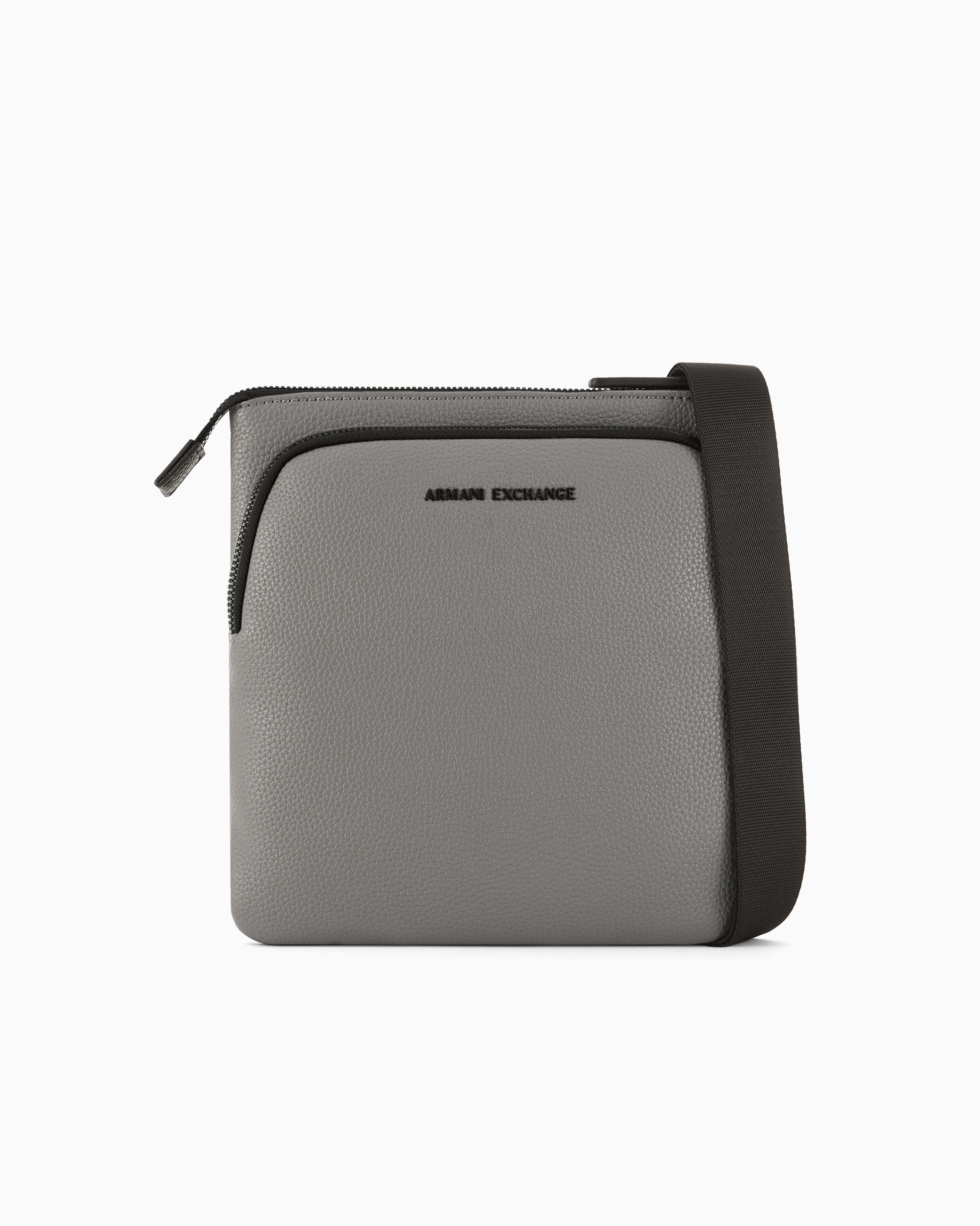 Armani Exchange Beige Faux Leather Shoulder Bag With Logo