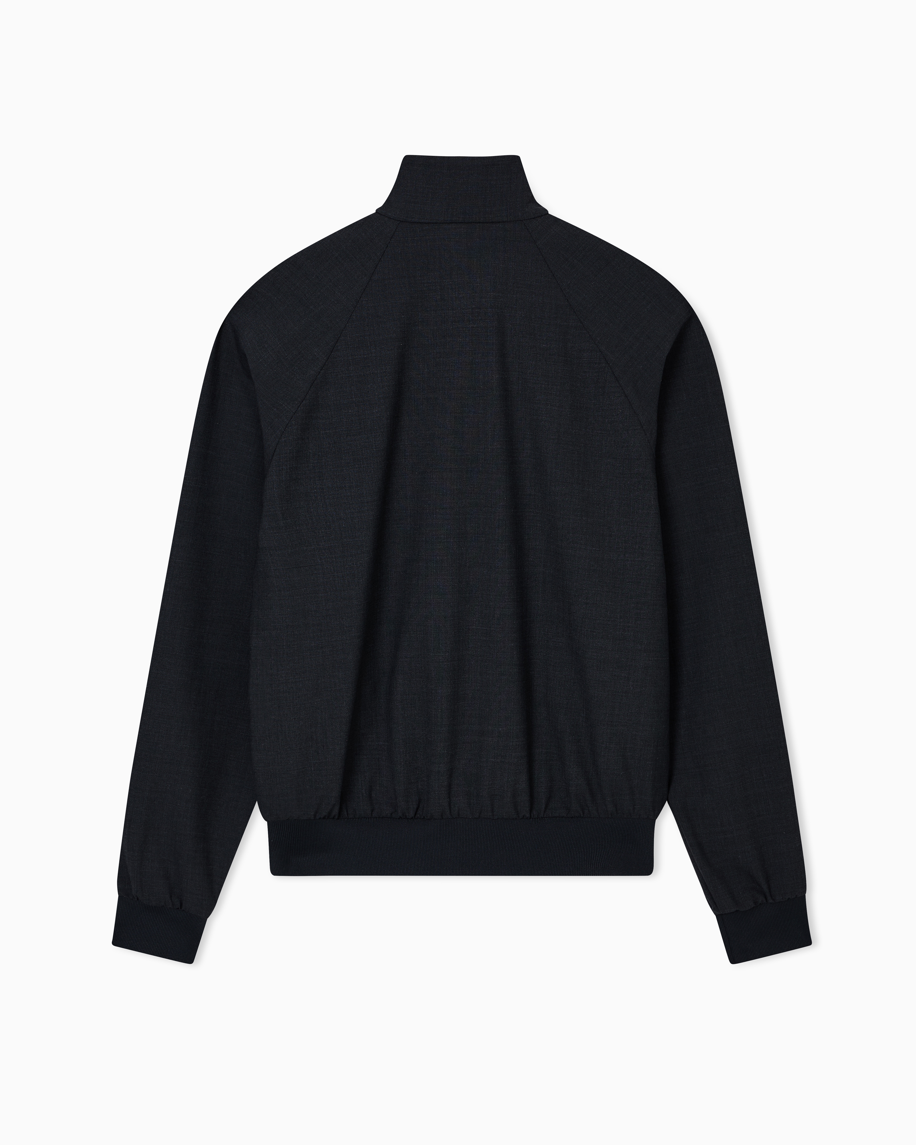 Icon full-zip blouson in stretch wool blend canvas | Emporio Armani