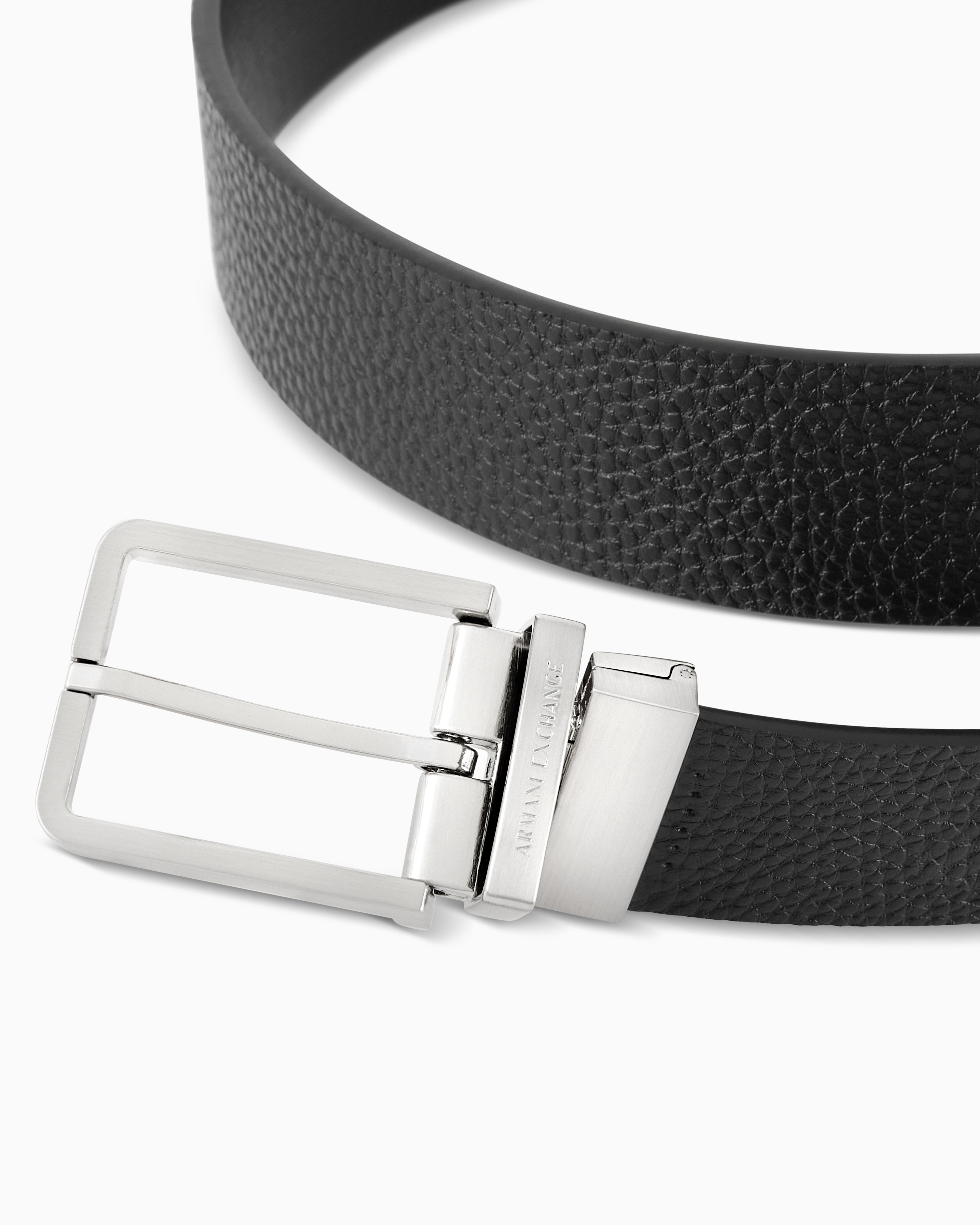 Leather belt set with two prongs