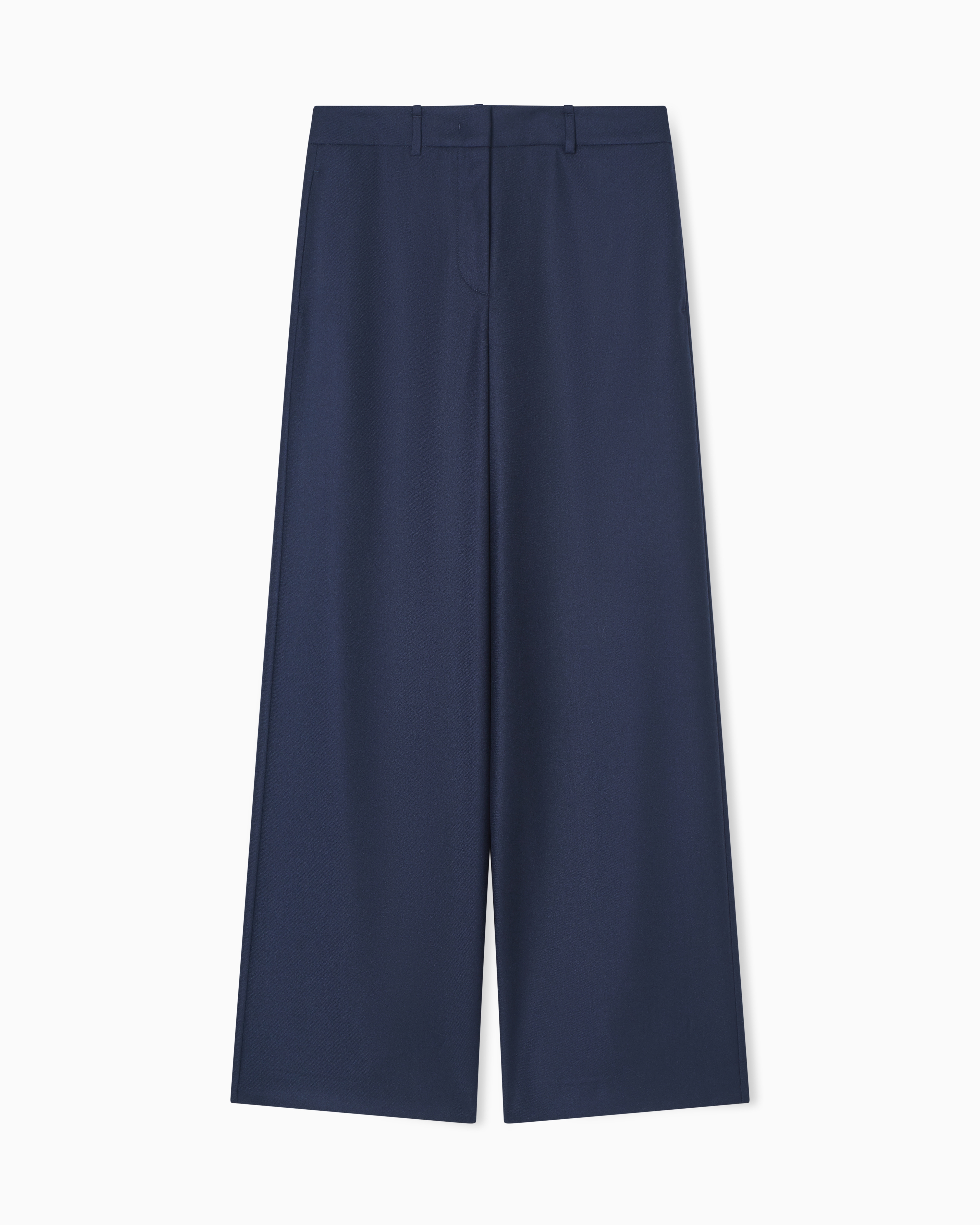 Giorgio Armani Wide-leg Trousers In Cashmere Flannel In Blue