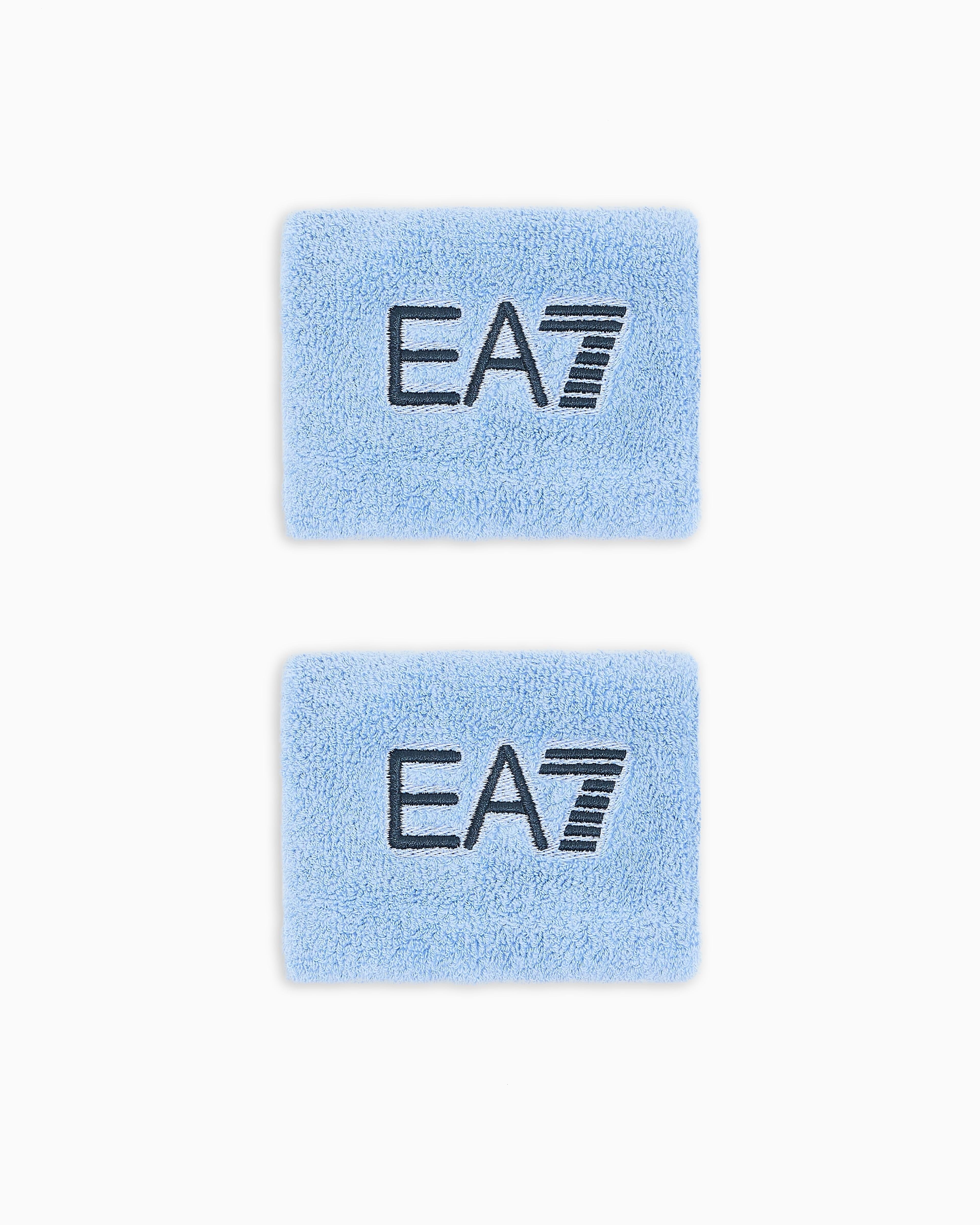 Ea7 Tennis Pro Stretch-cotton Blend Wristbands In Blue