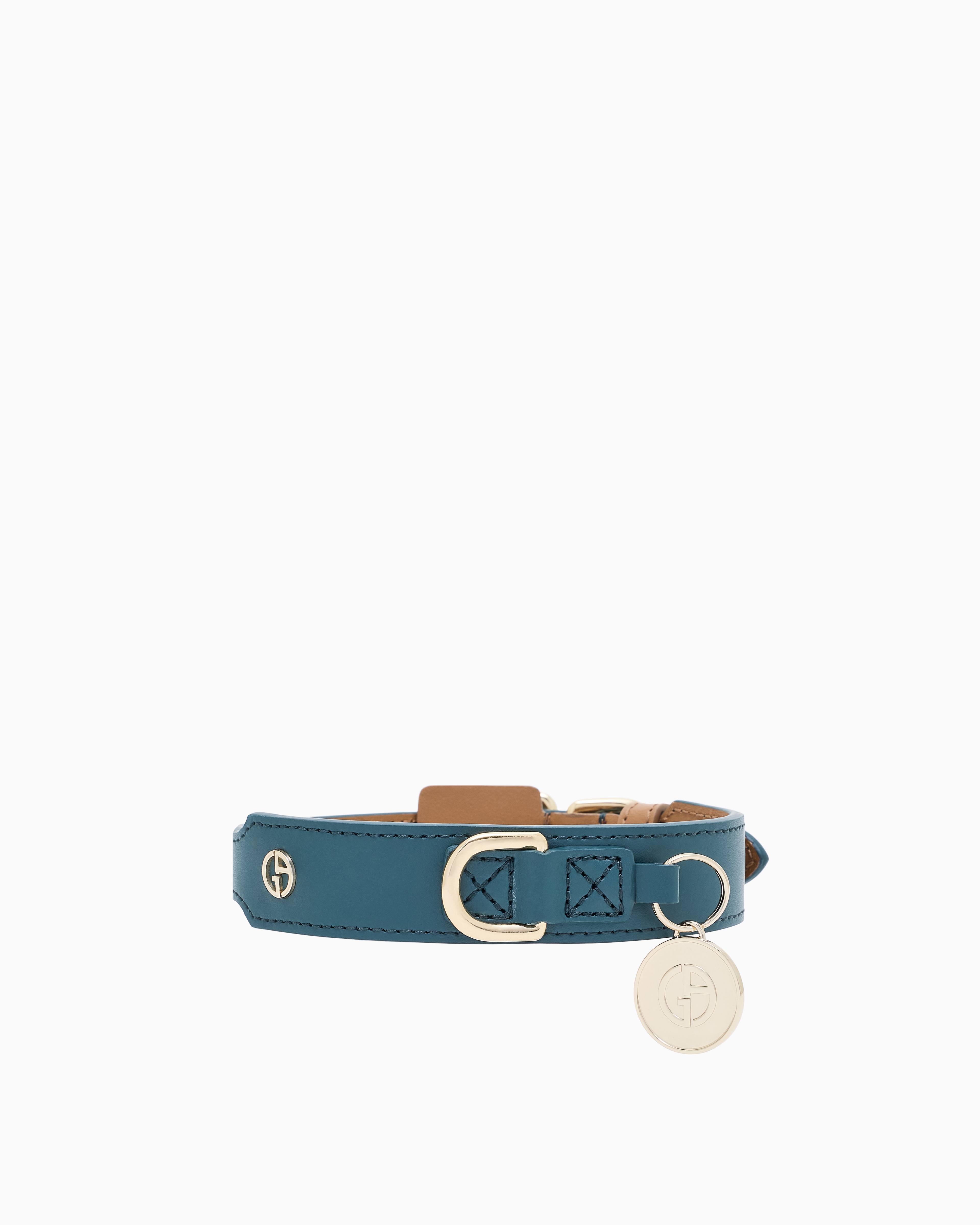 Giorgio Armani Poldo X  Halsband Aus Leder In Blue