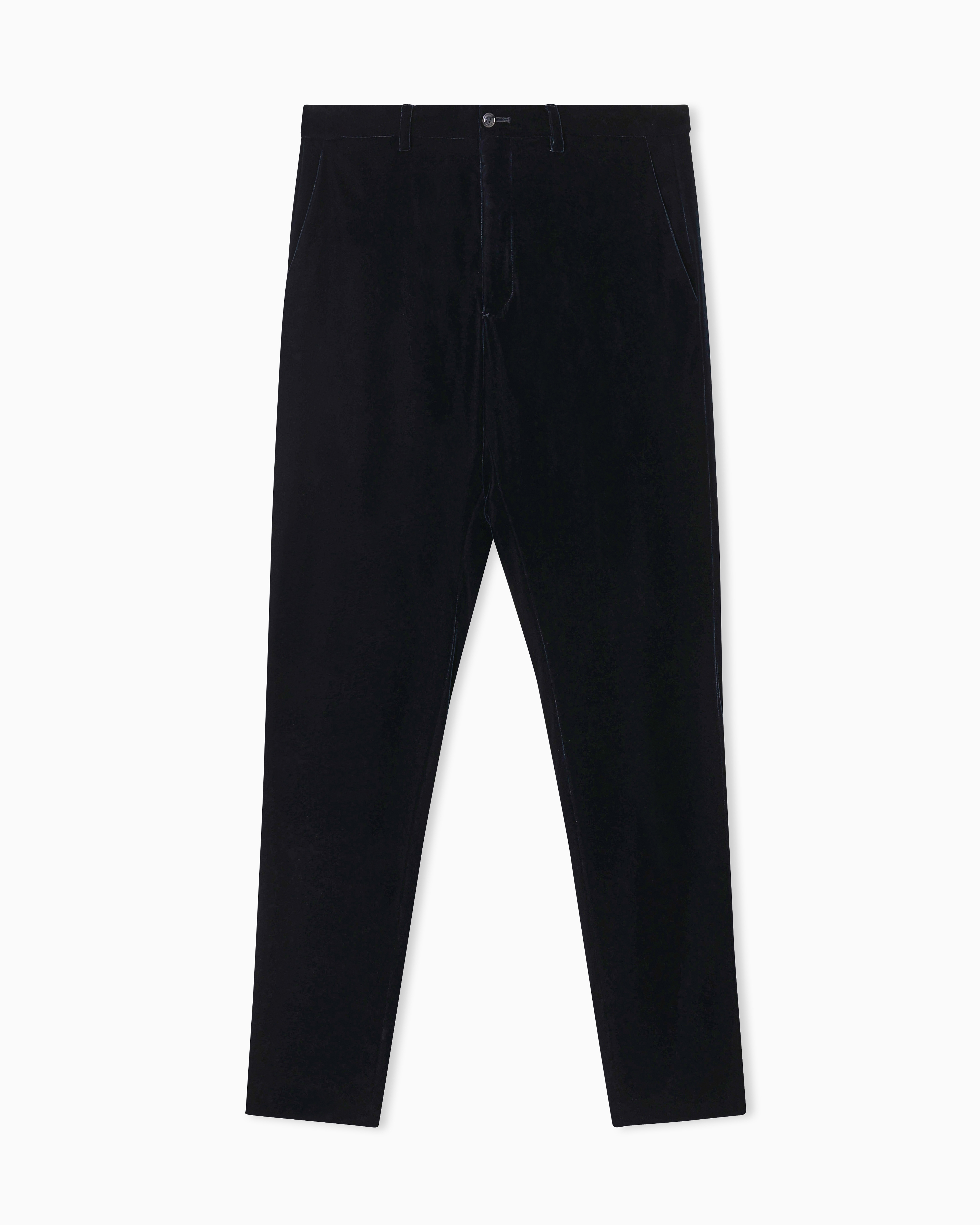 Giorgio Armani Navy Blue Velvet Trousers