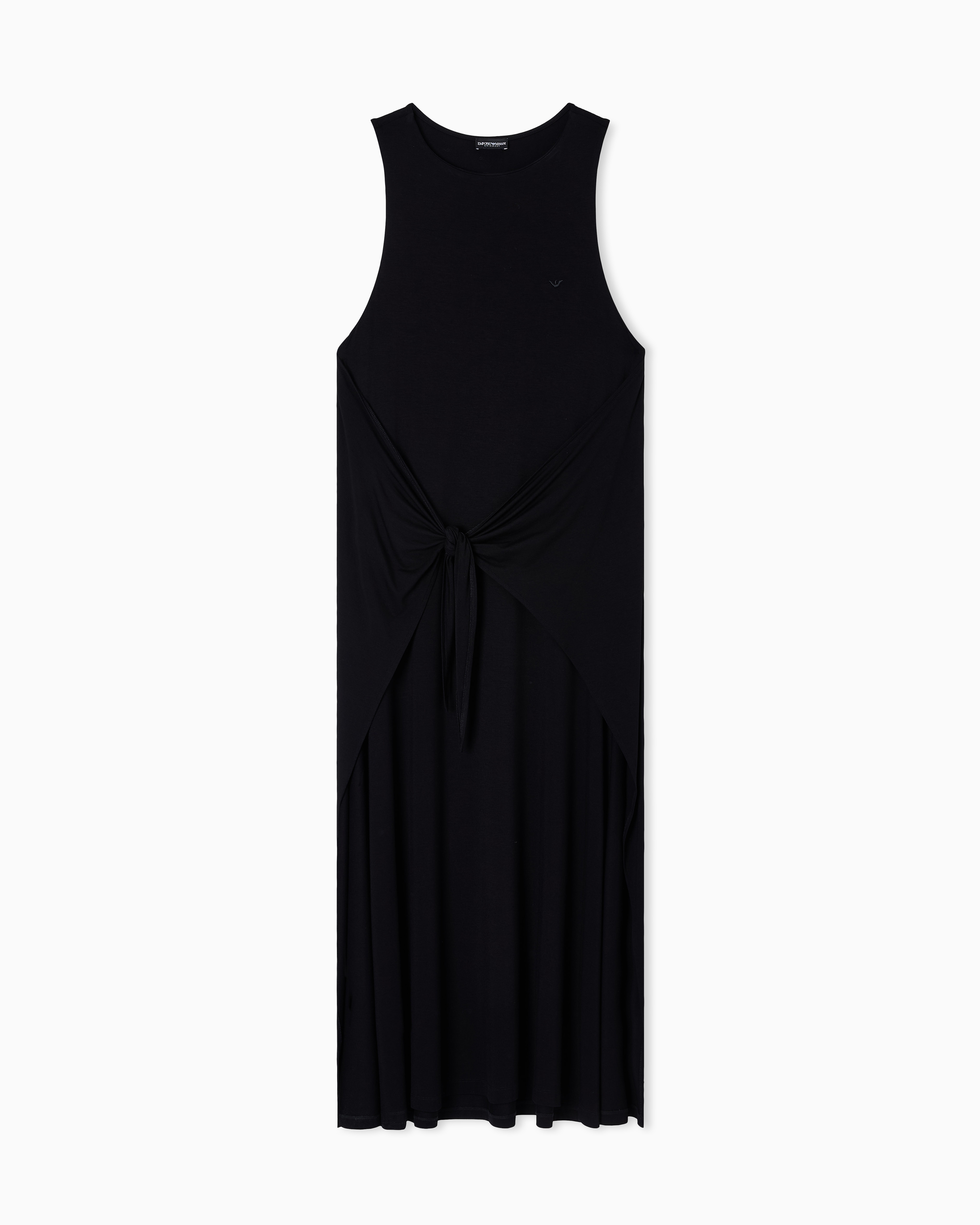 Emporio Armani Black Jersey Long Beachwear Dress