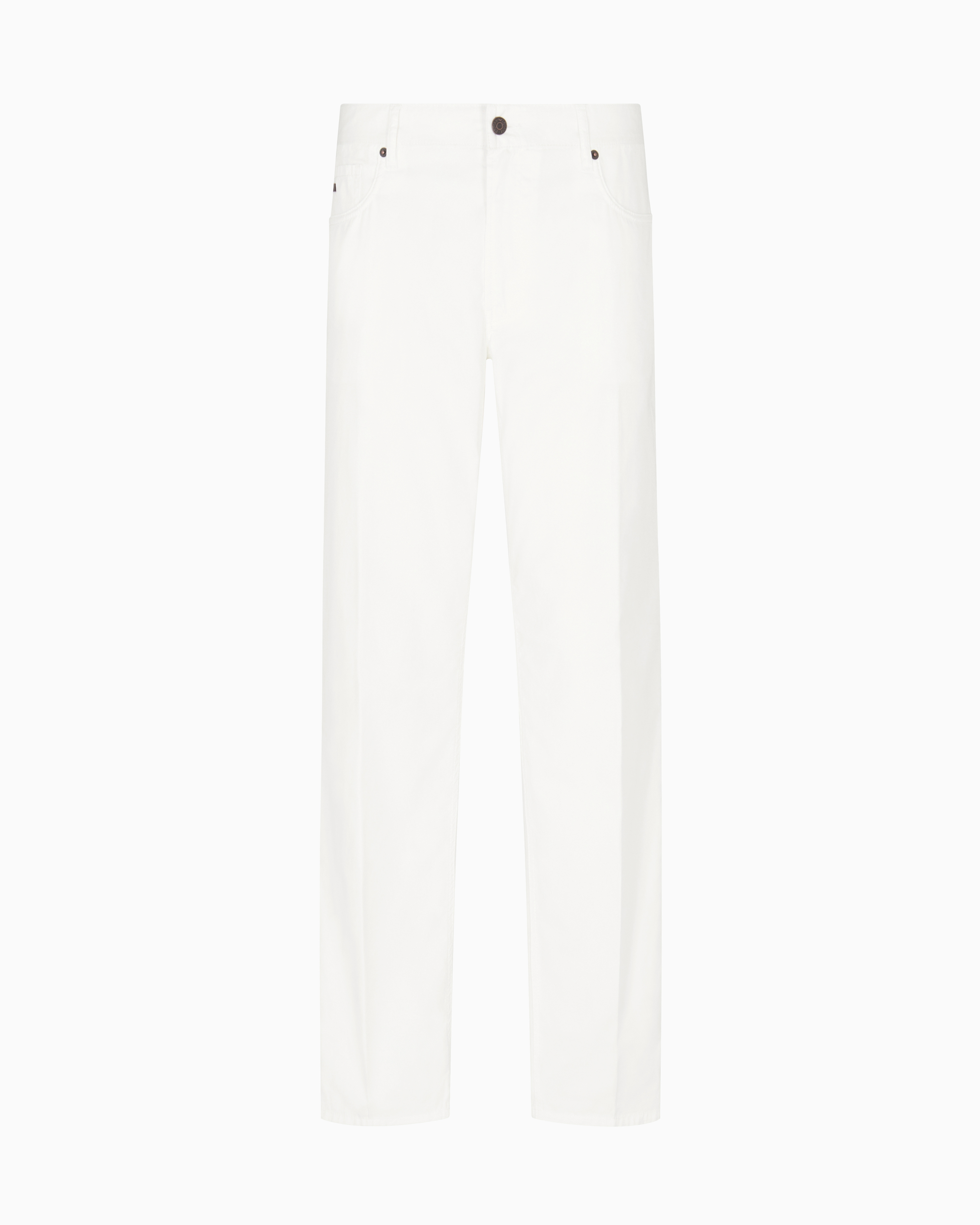 Emporio Armani - J76 straight-fit five-pocket washed twill trousers, Man, White, Size: