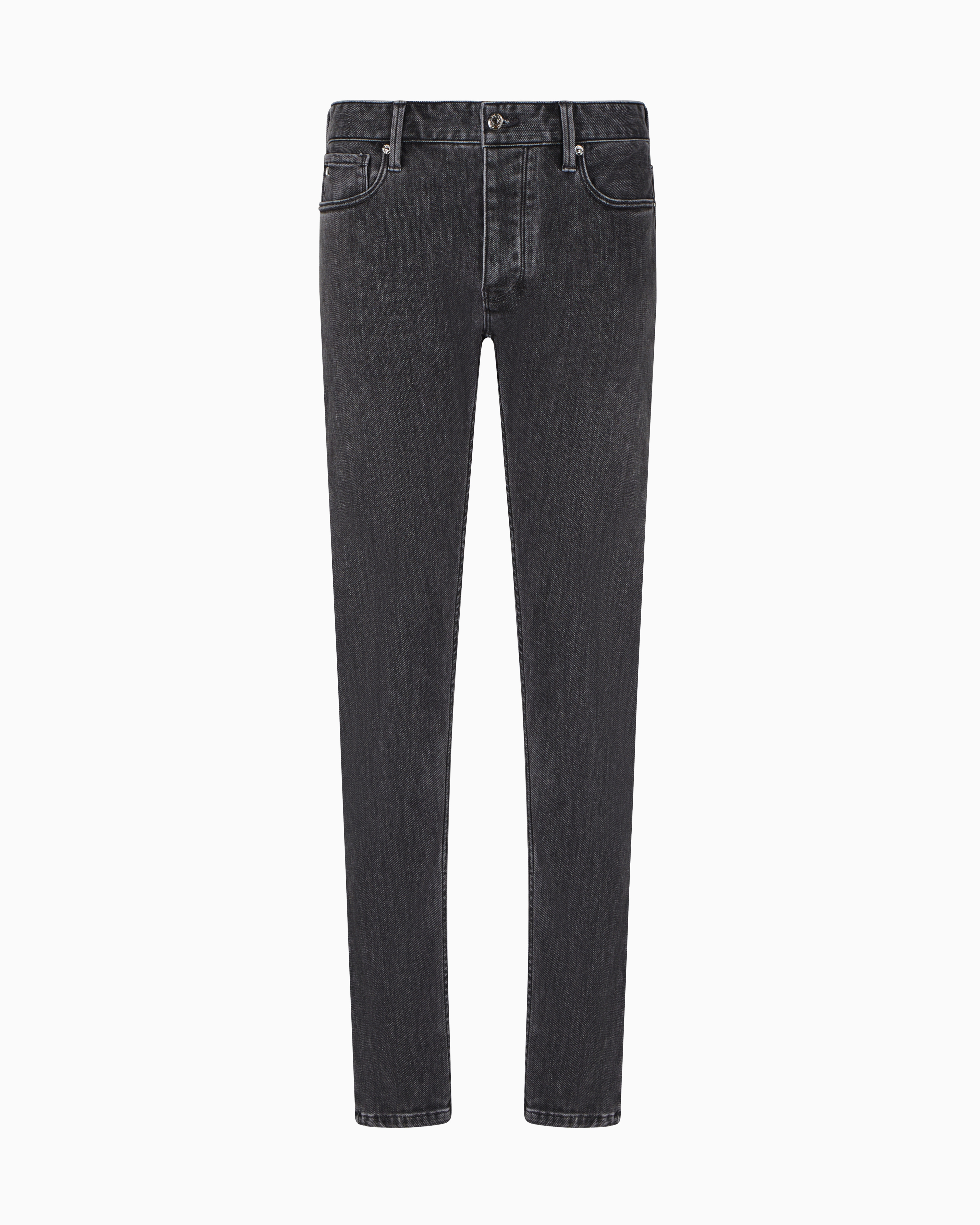 Emporio Armani - J75 slim-fit, stone-washed stretch-denim jeans, Man, Grey, Size: