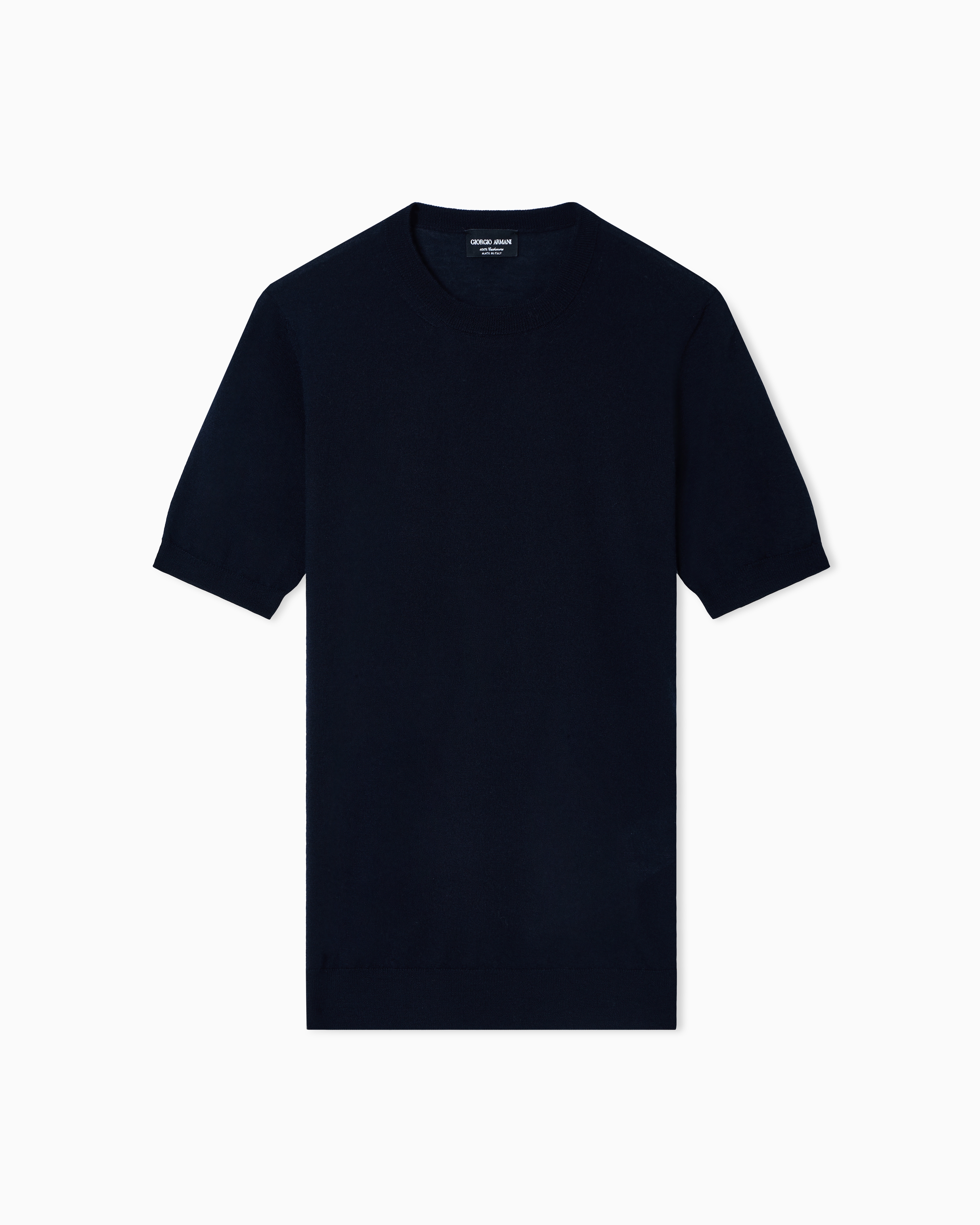 Giorgio Armani Navy Blue Pure Cashmere Crew-Neck Sweater
