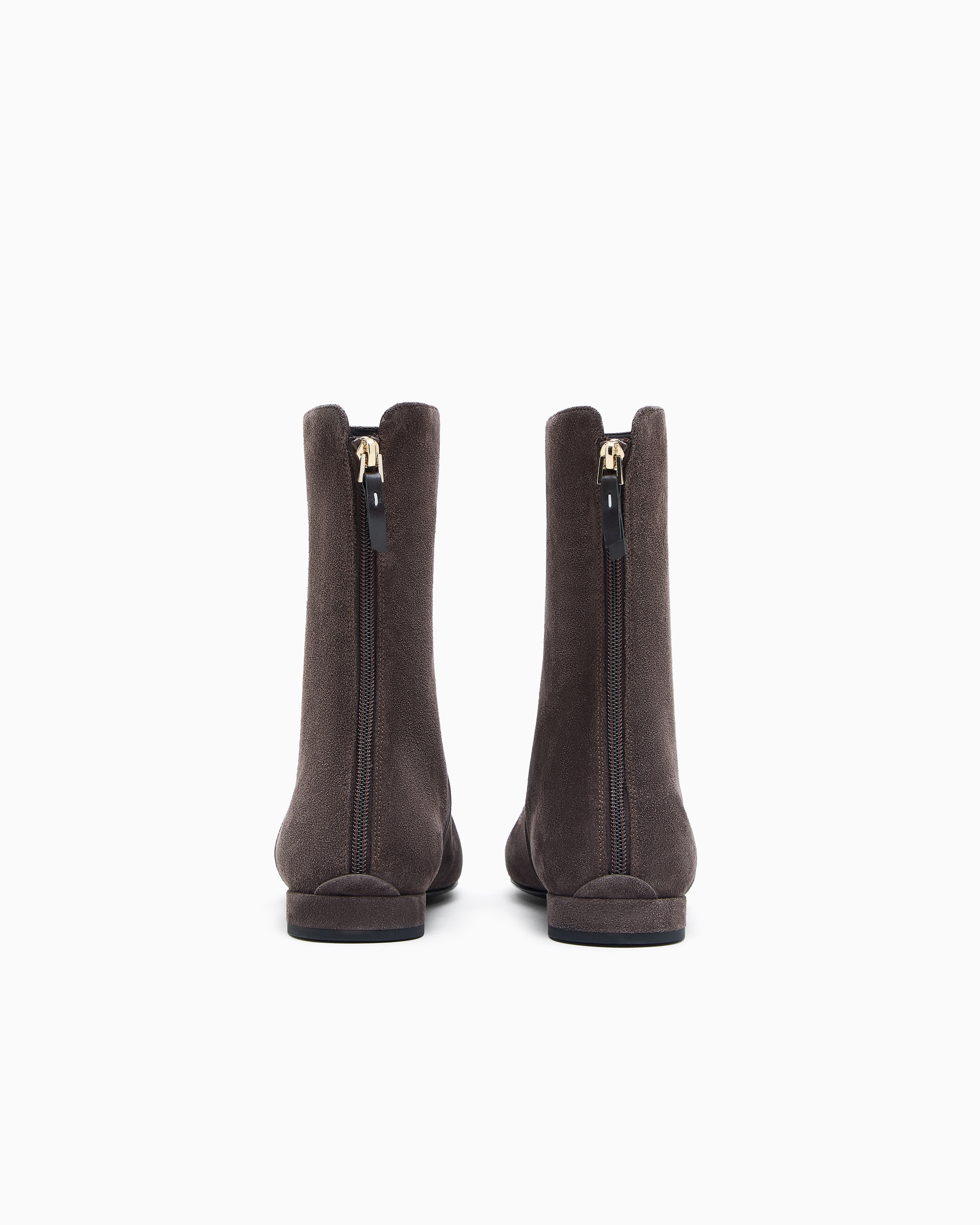 Giorgio Armani Suede Ankle Boots In Brown