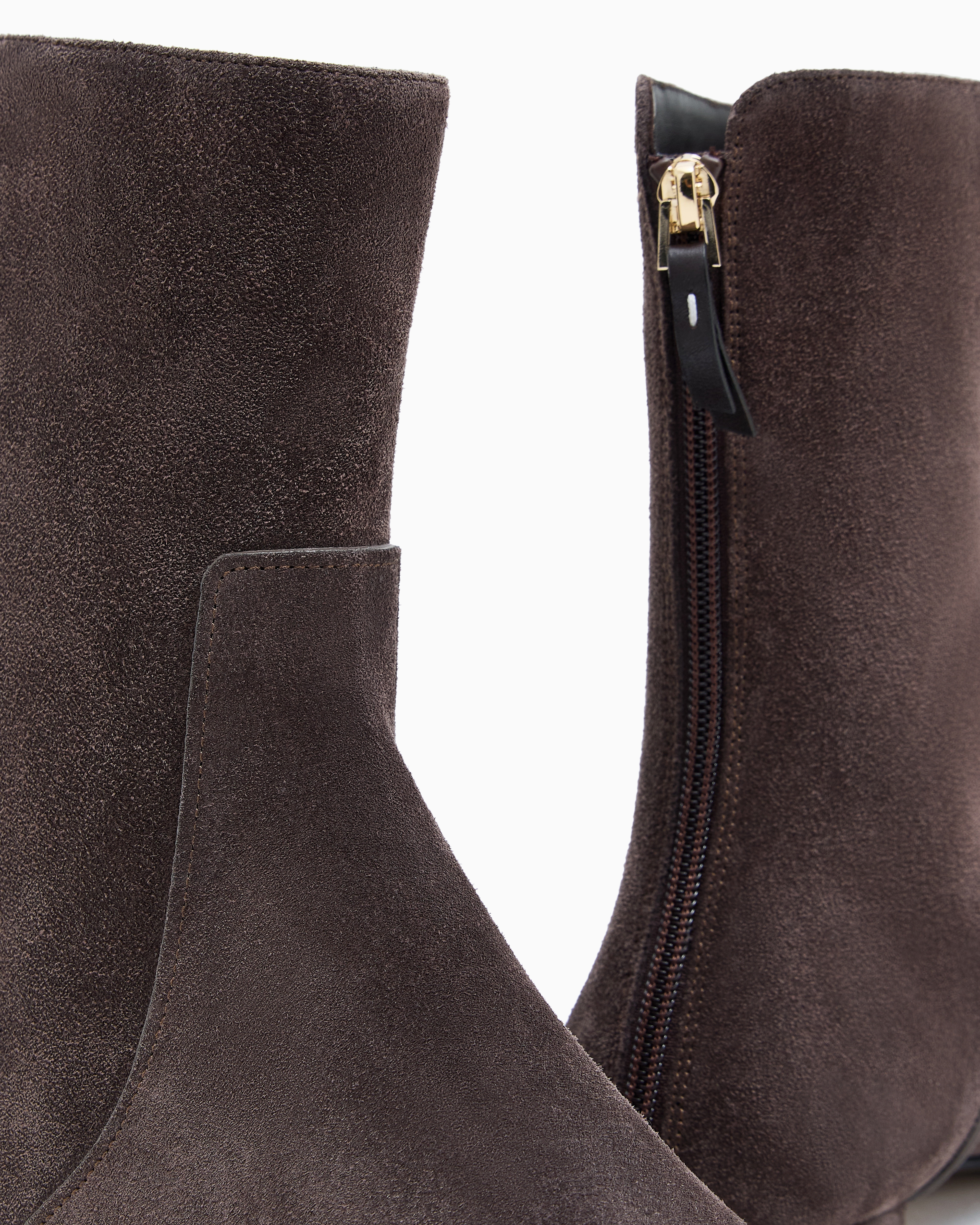 Giorgio Armani Suede Ankle Boots In Brown