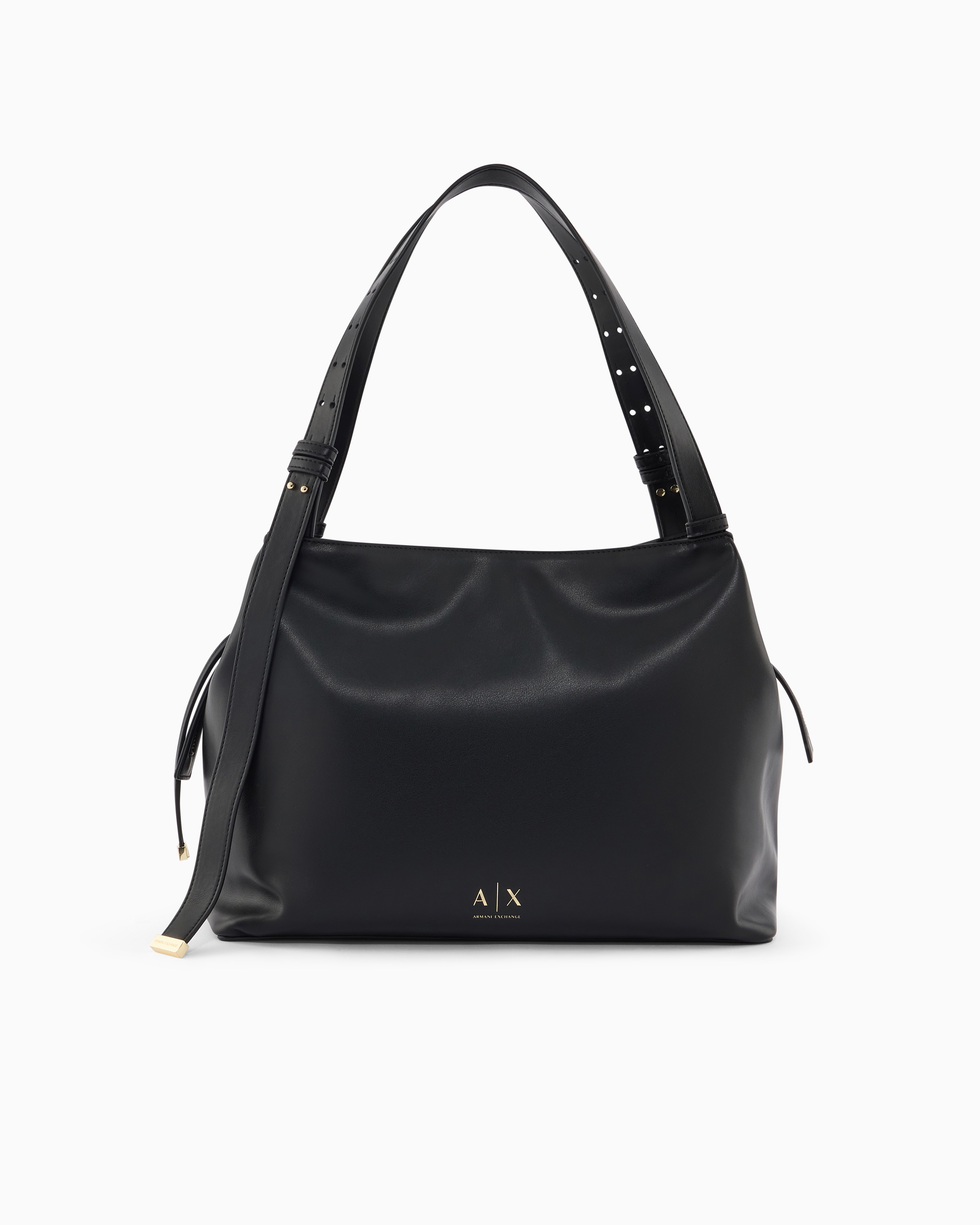 Armani Exchange Black Shoulder Bag In Technical Fabric