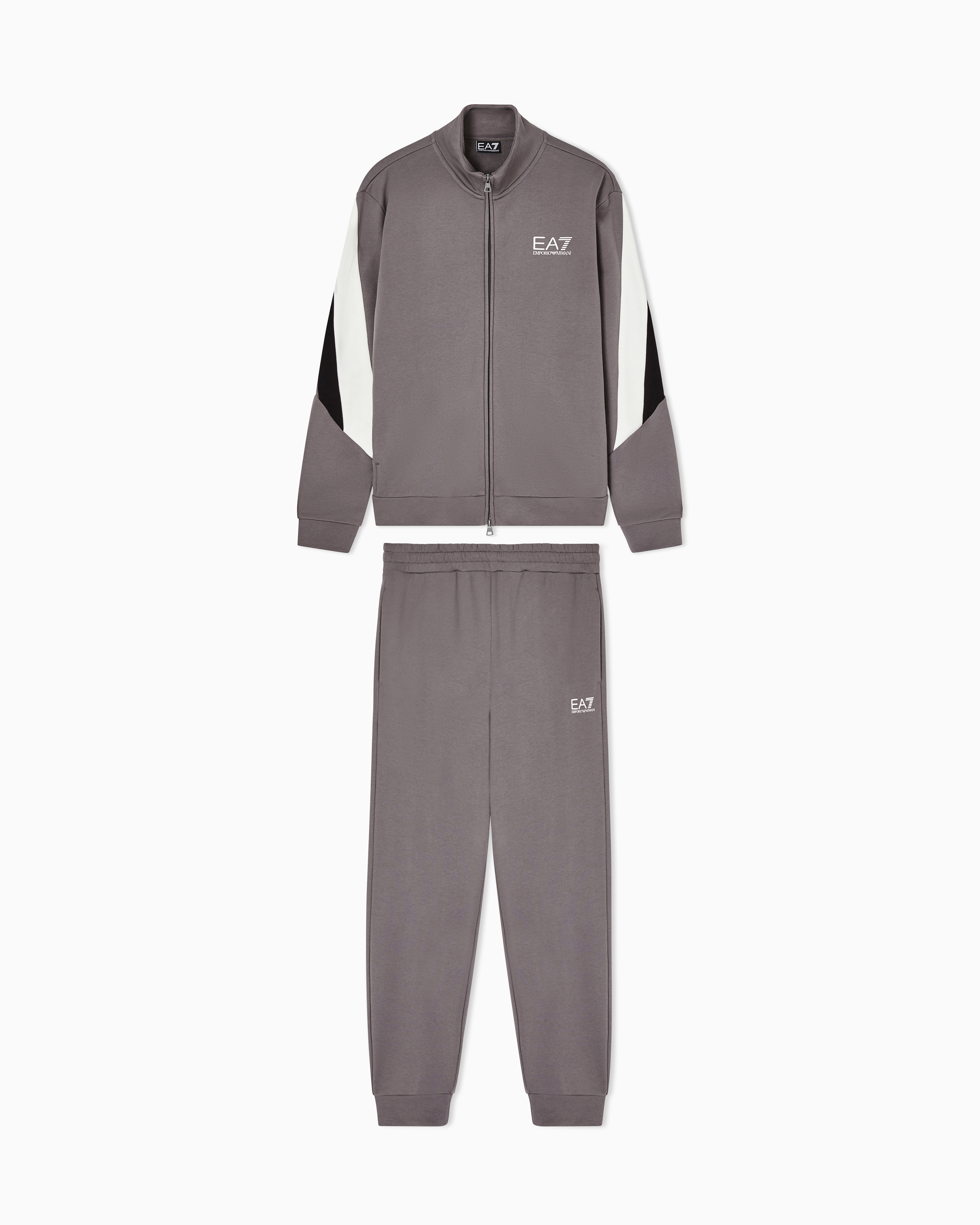 Ea7 Grey Summer Block Pure Cotton Tracksuit