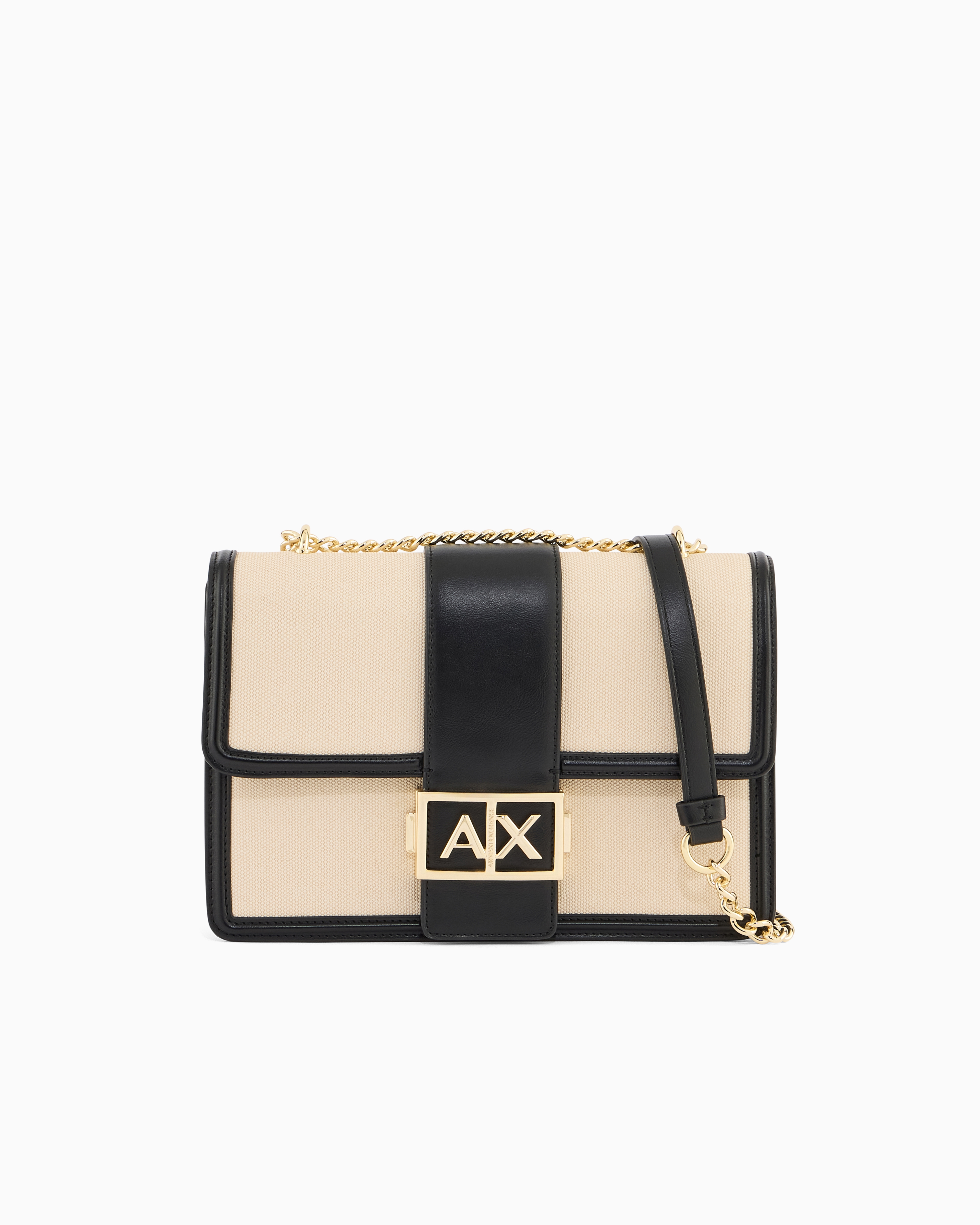 Armani Exchange Black Crossbody Bag Made Of Smooth Material