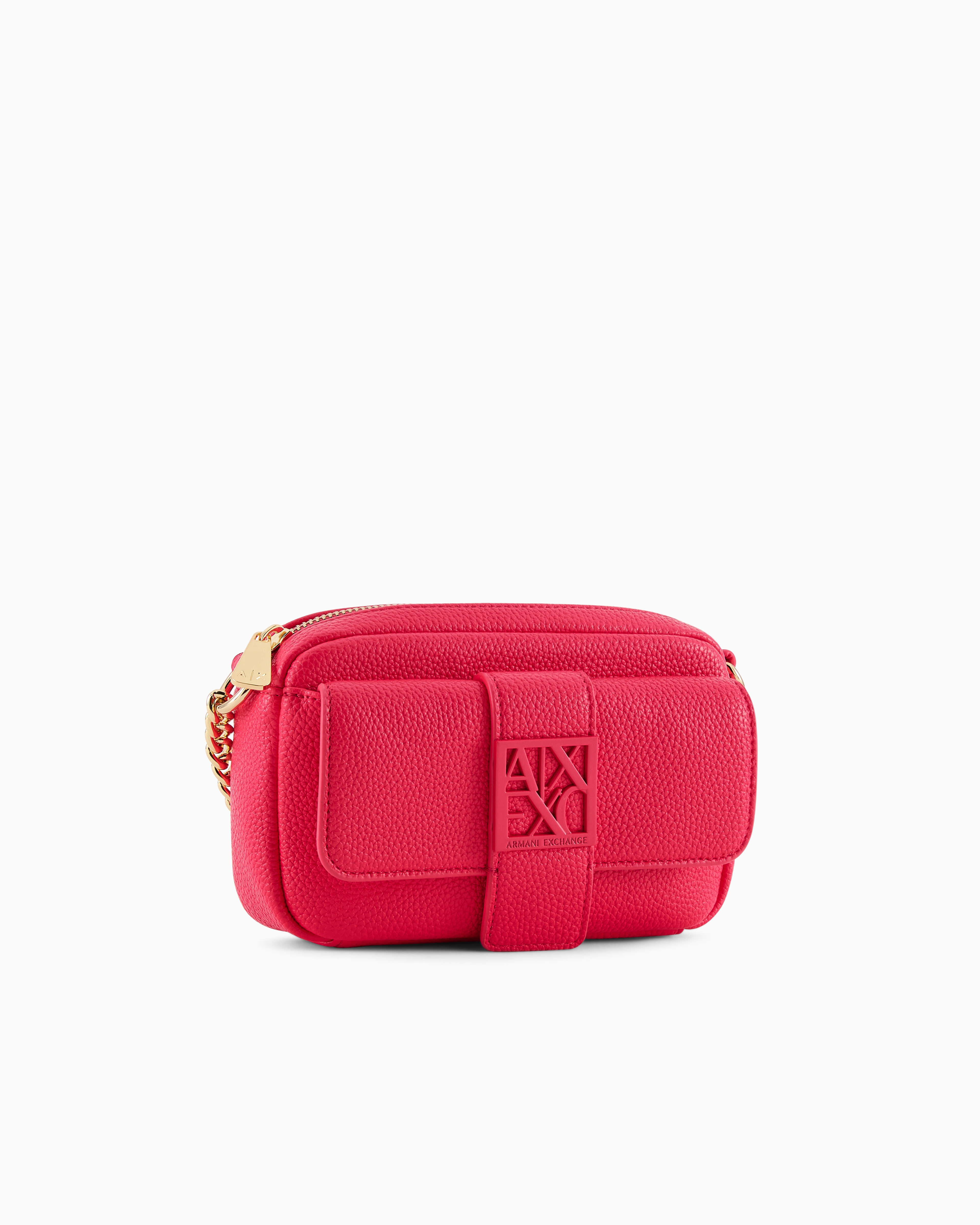 Armani Exchange Mini Shoulder Bag With Logo In Red