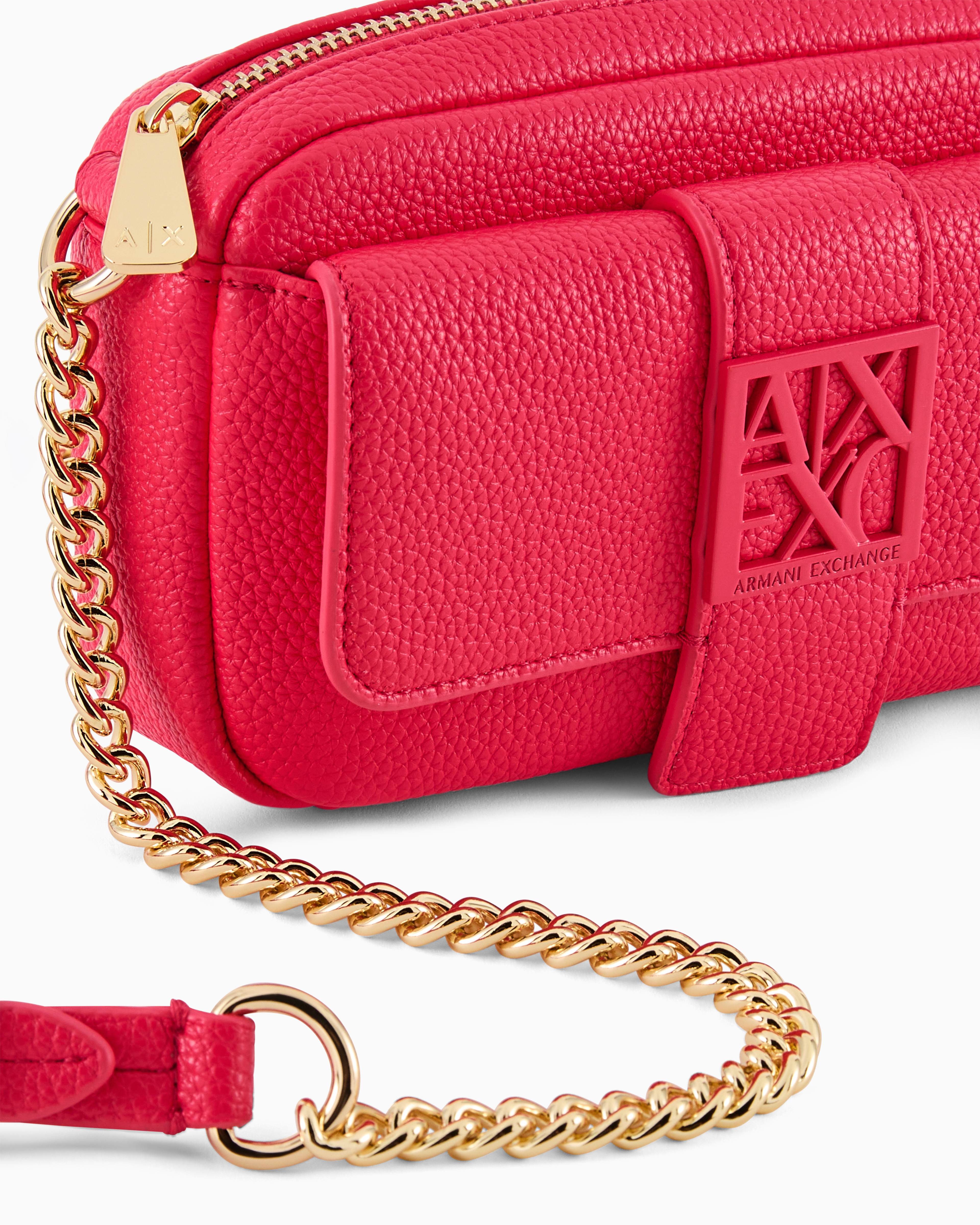 Armani Exchange Mini Shoulder Bag With Logo In Red