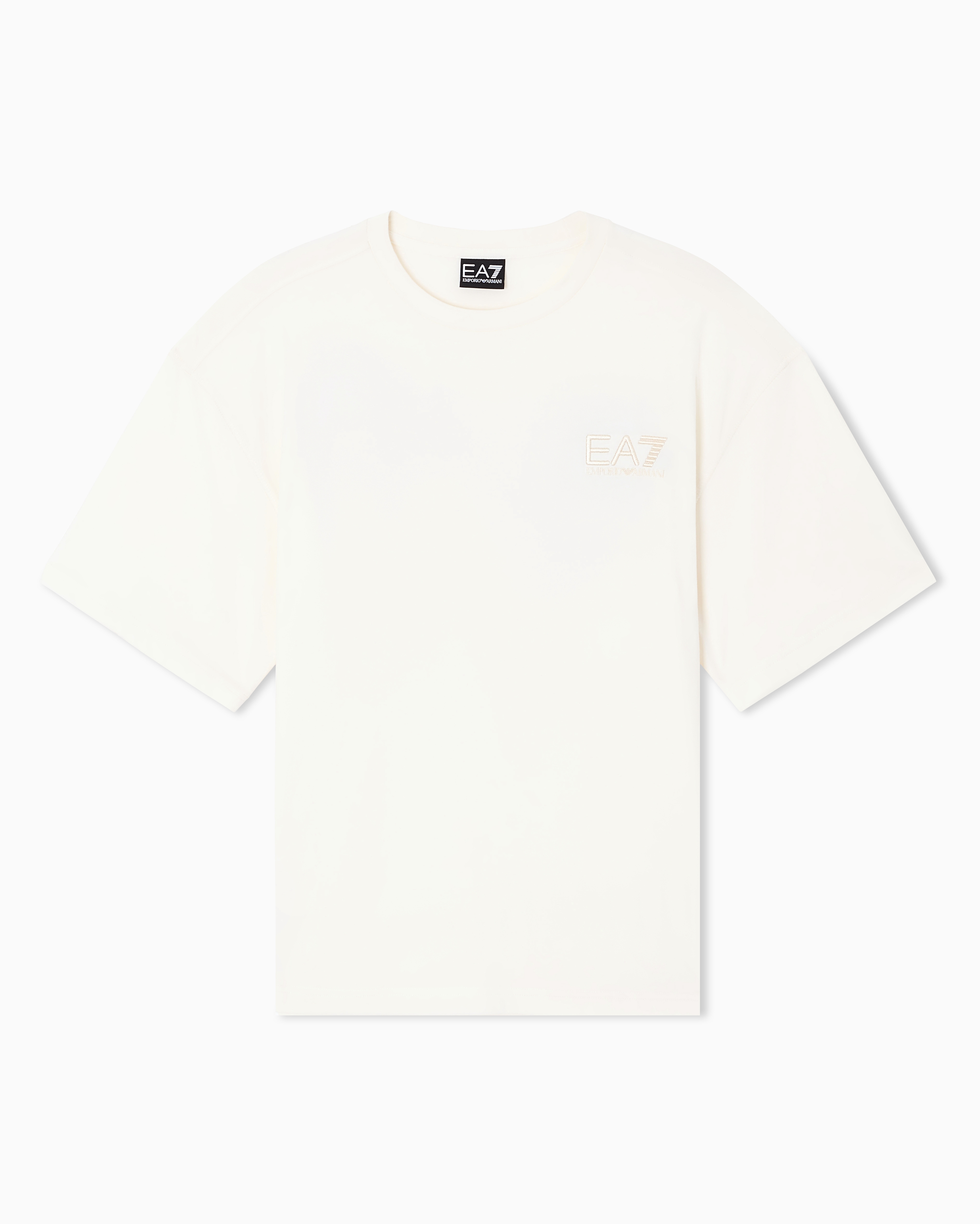 Ea7 White Graphic Series Cotton Jersey T-Shirt