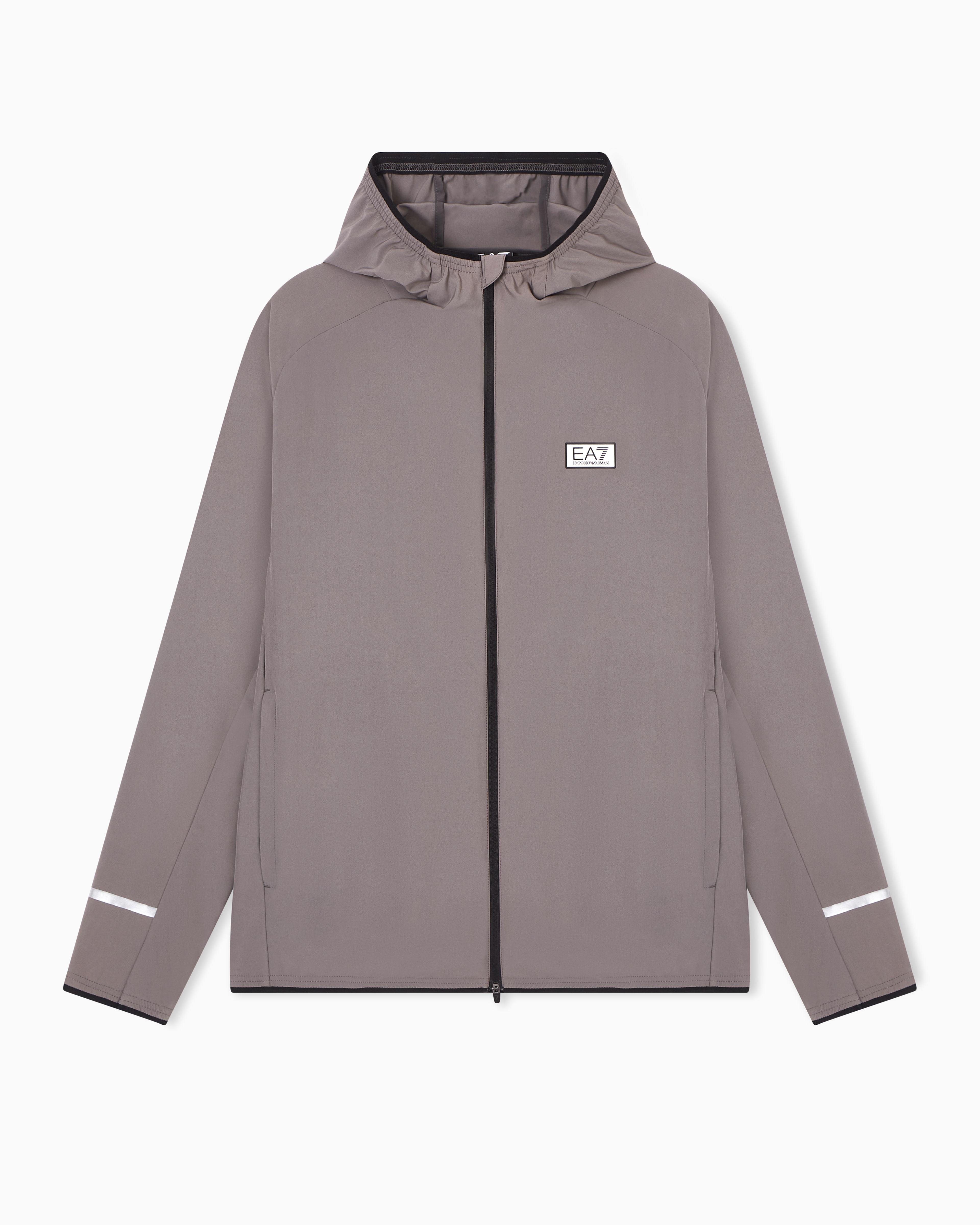 Ea7 Grey Dynamic Athlete Zip-Up Sweatshirt In Ventus7 Technical Fabric