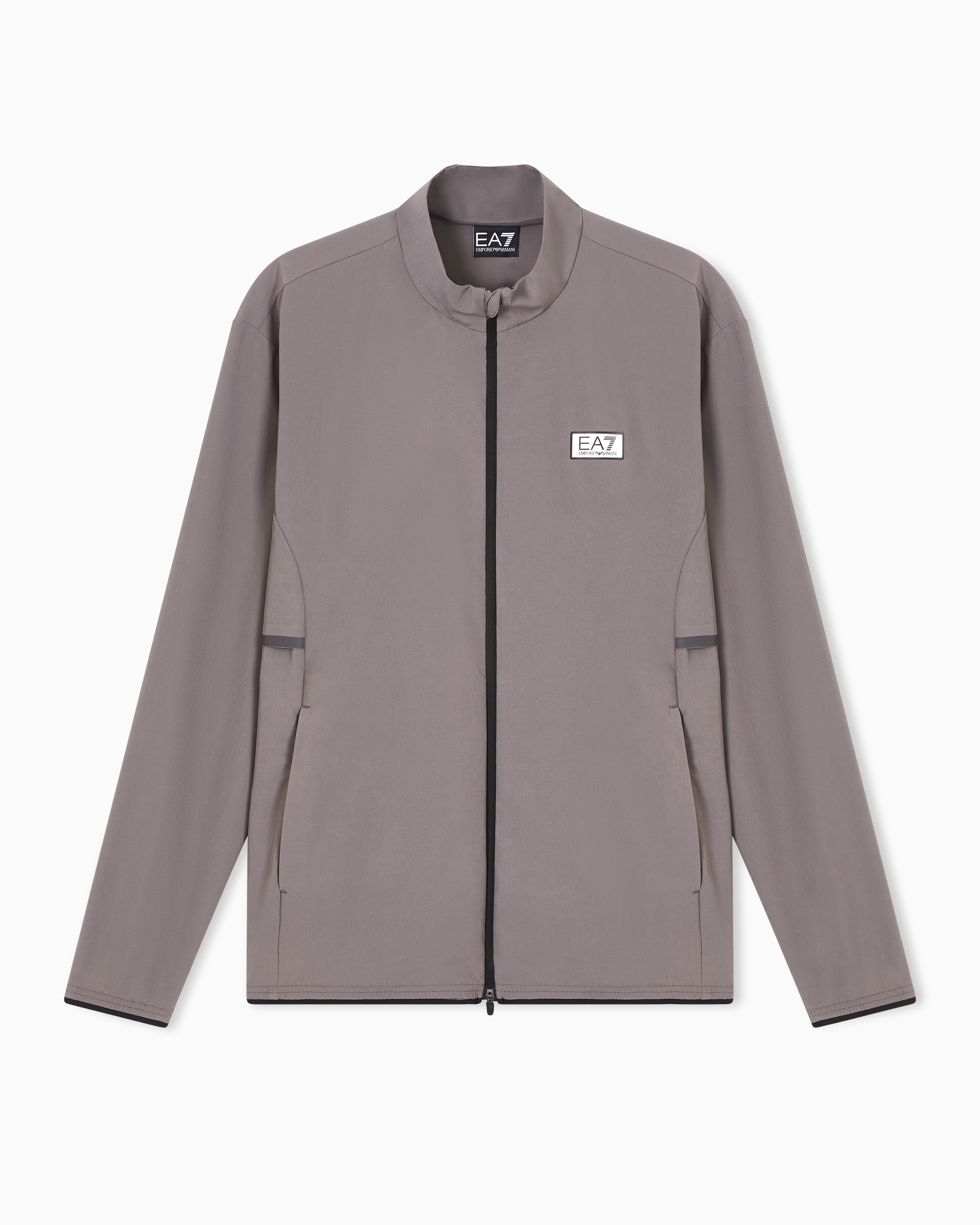 Ea7 Grey Dynamic Athlete Zip-Up Sweatshirt In Ventus7 Technical Fabric