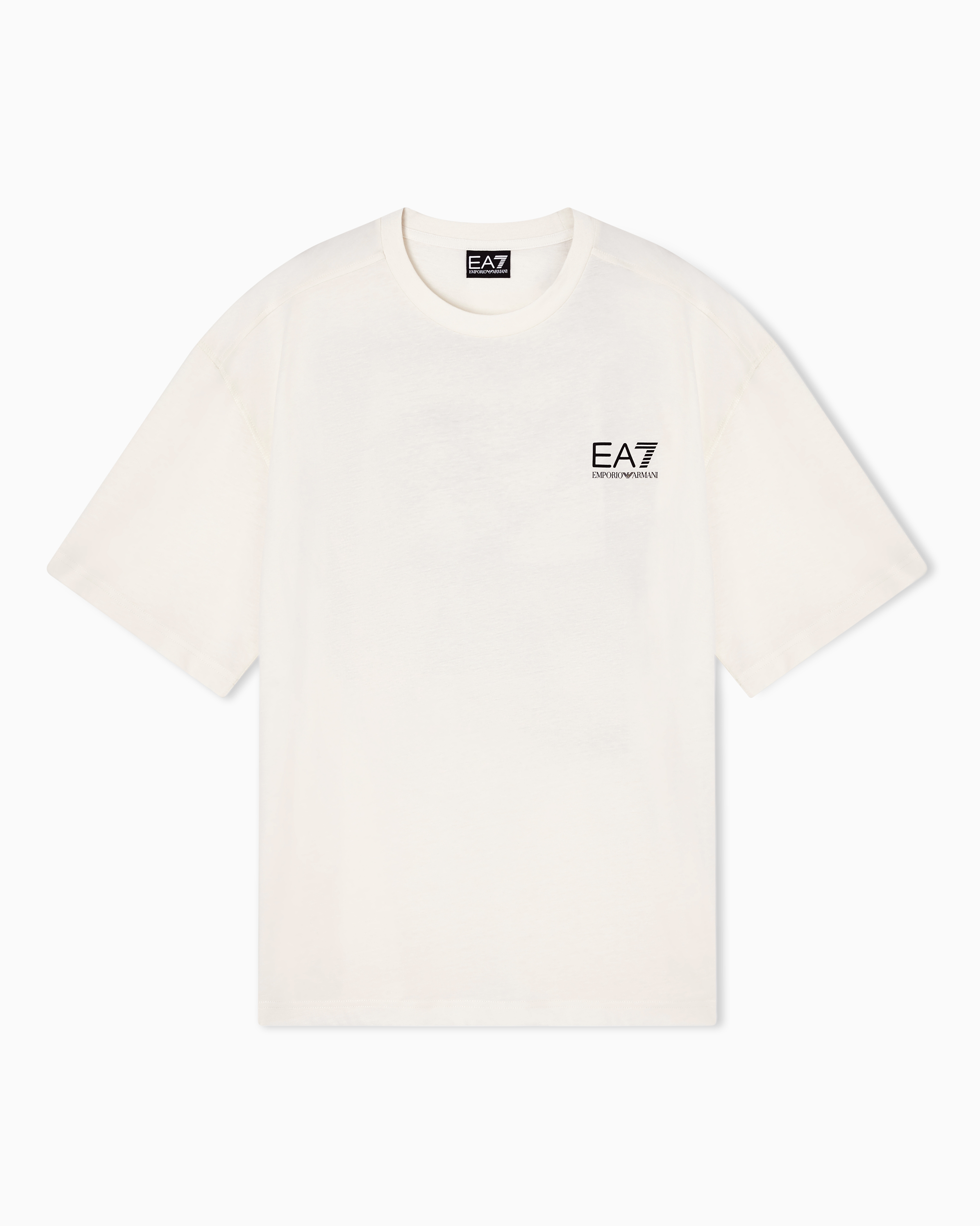 Ea7 White Graphic Series Cotton Jersey T-Shirt
