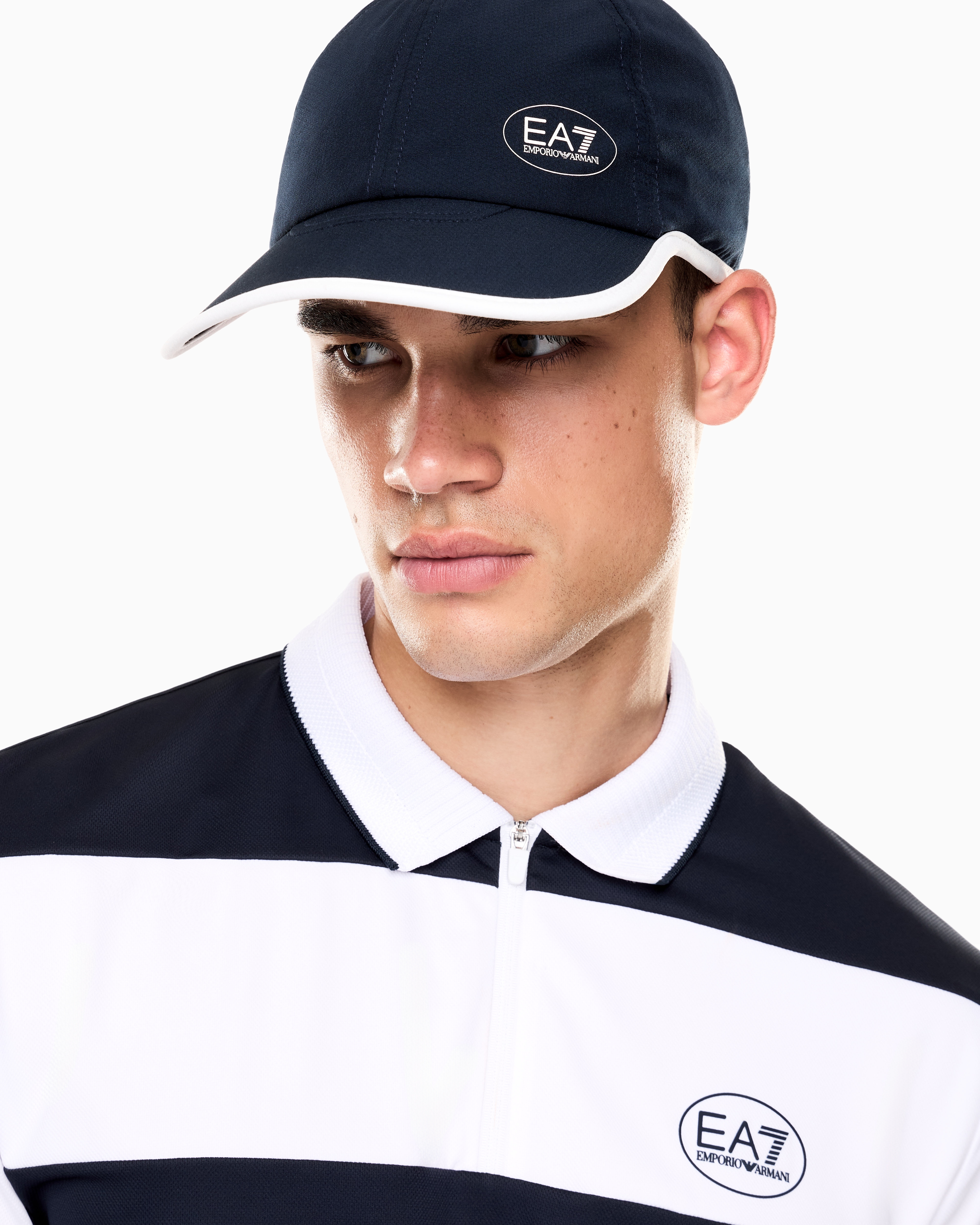 Ea7 Golf Pro Baseball Cap In Technical Fabric In Blue
