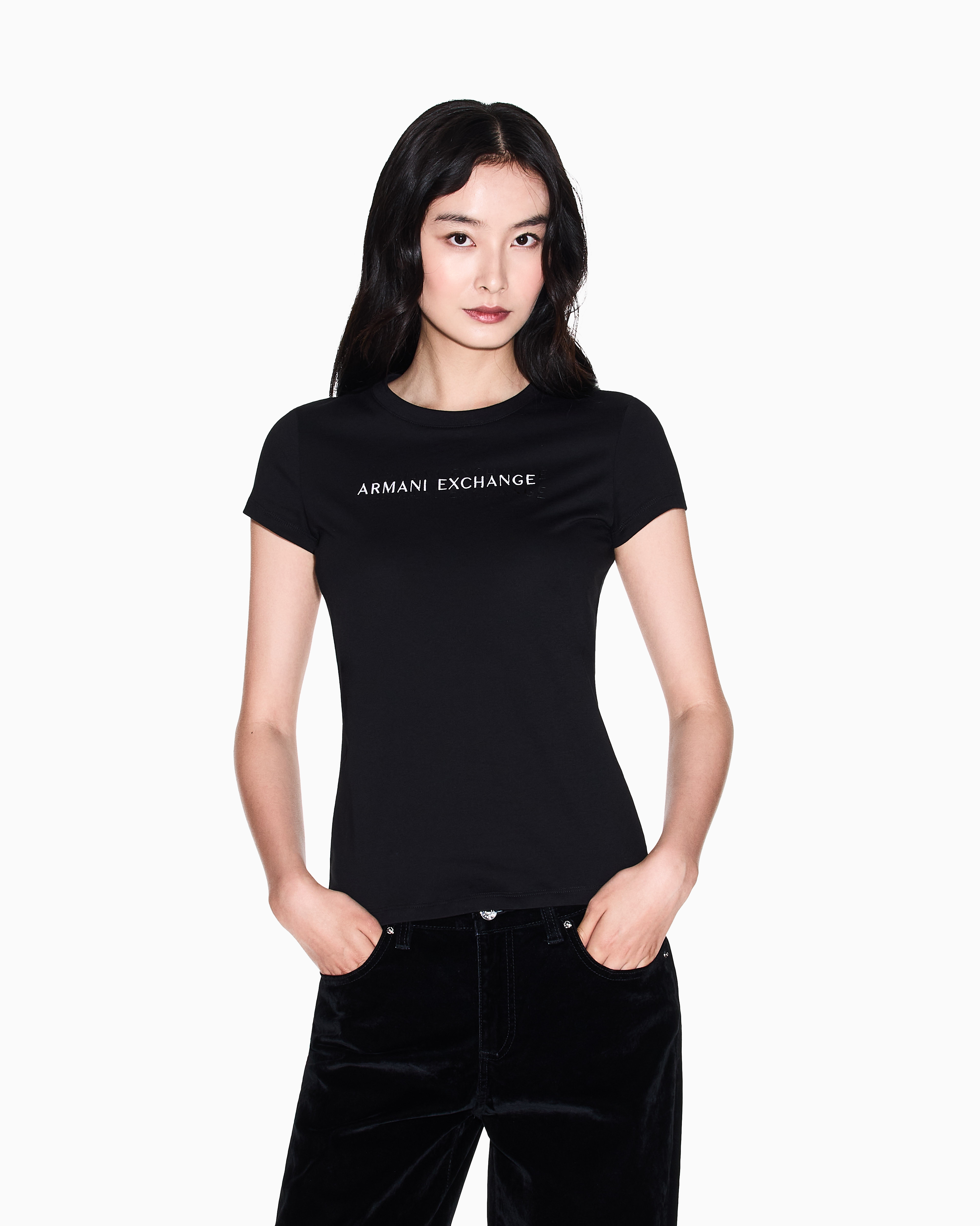 Slim fit T-shirt with logo lettering