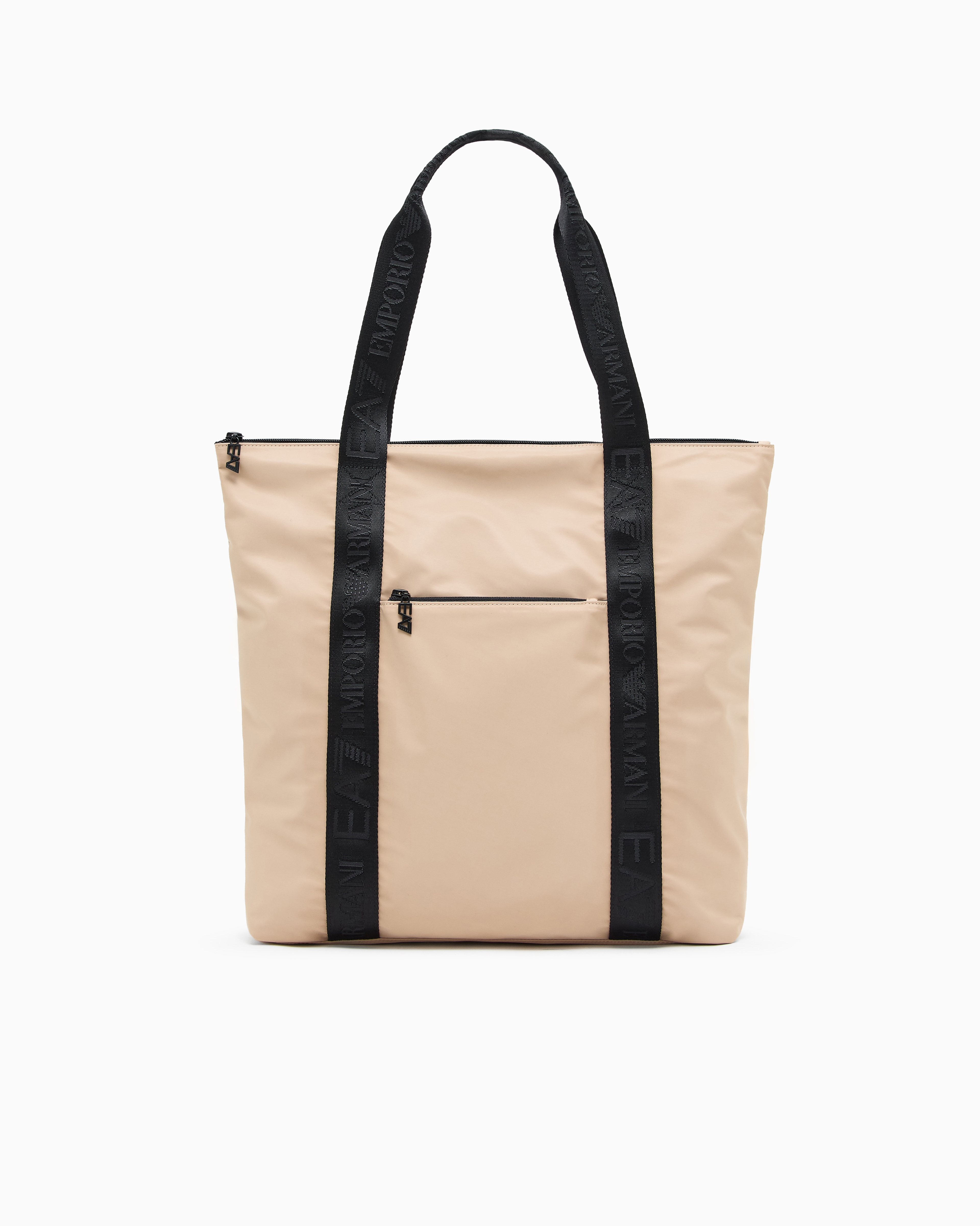 Ea7 Beige Technical-Fabric Shopper Bag With Logo Tape