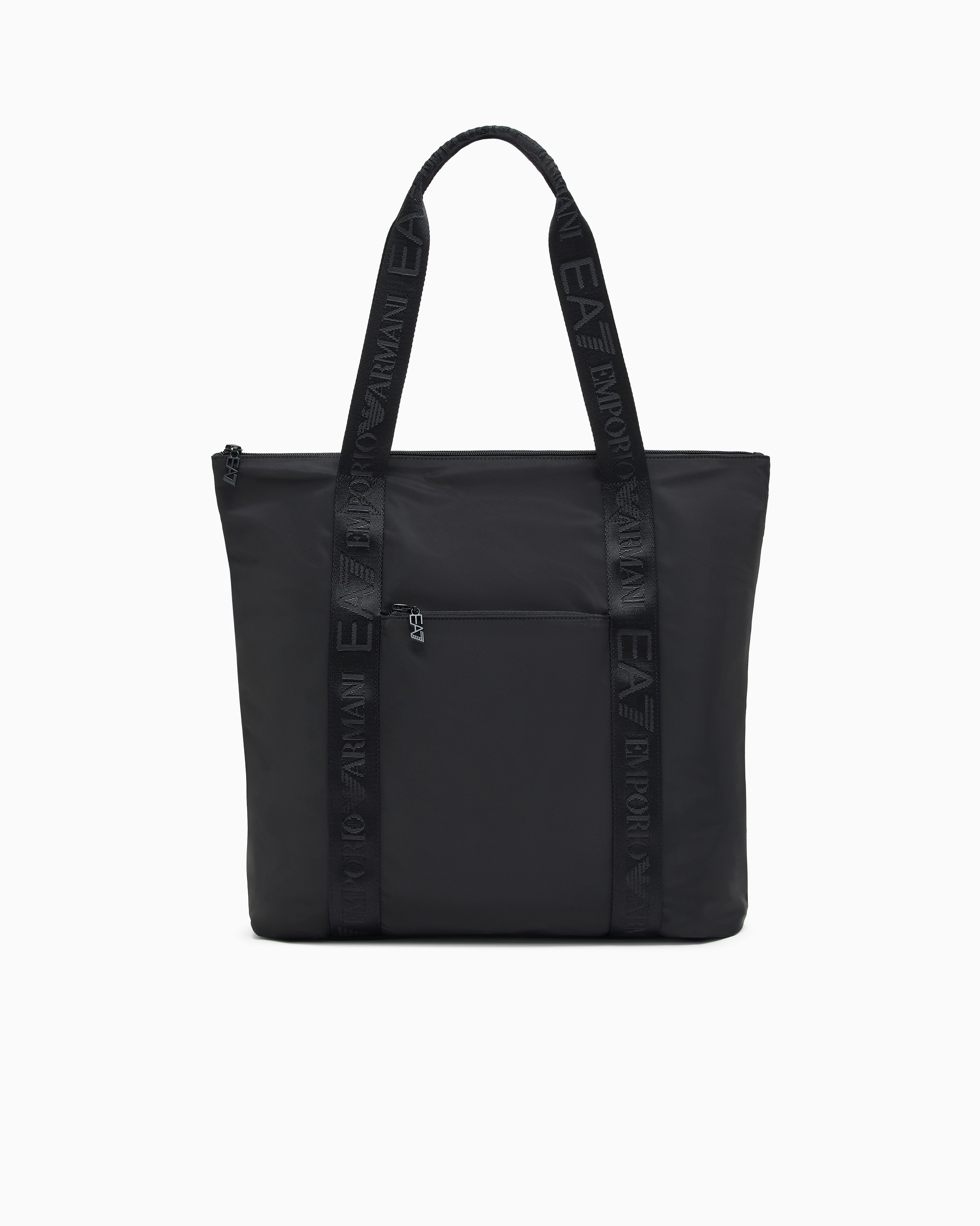 Ea7 Technical-fabric Shopper Bag With Logo Tape In Black