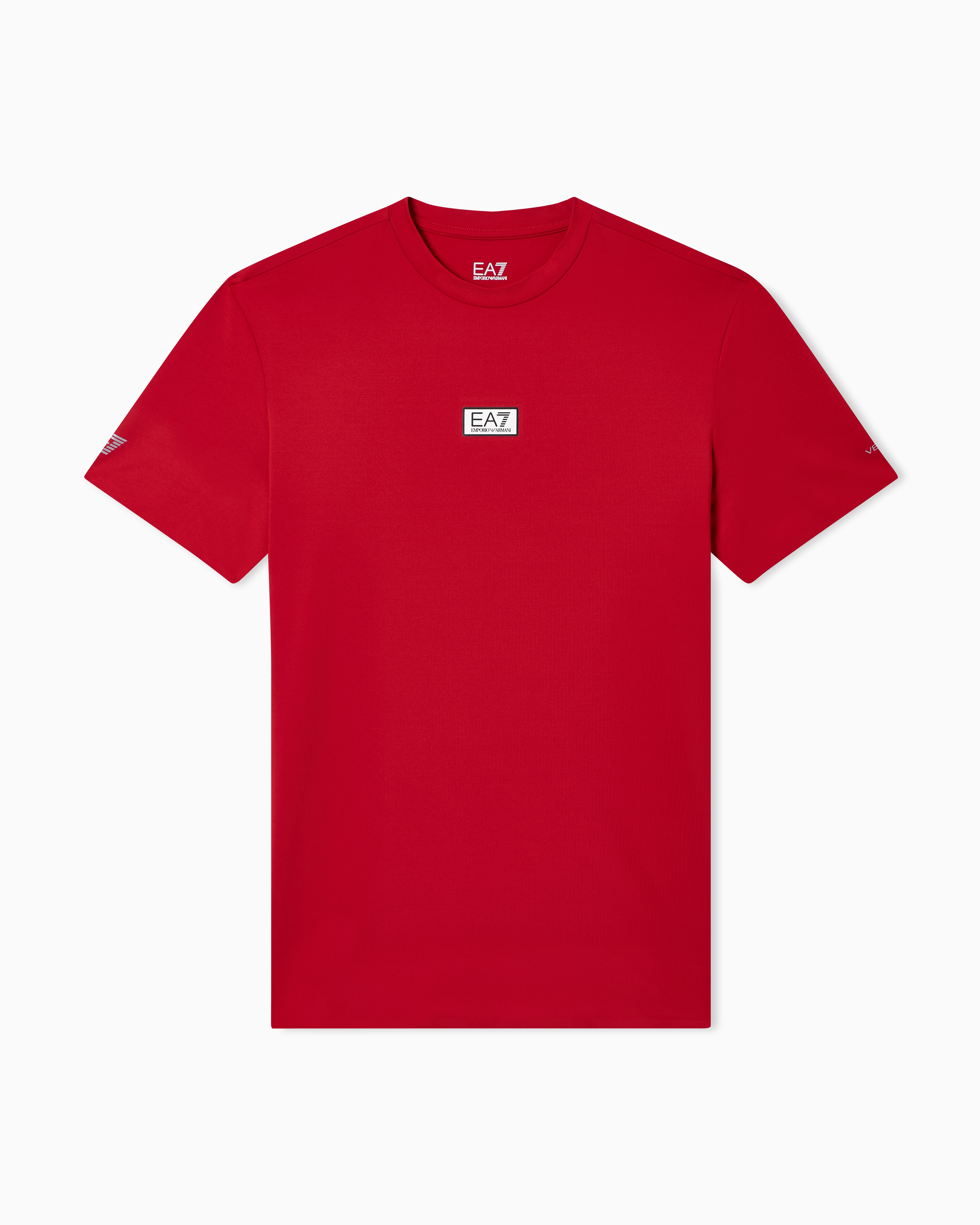 Ea7 Red Dynamic Athlete Crew-Neck T-Shirt In Ventus7 Technical Fabric