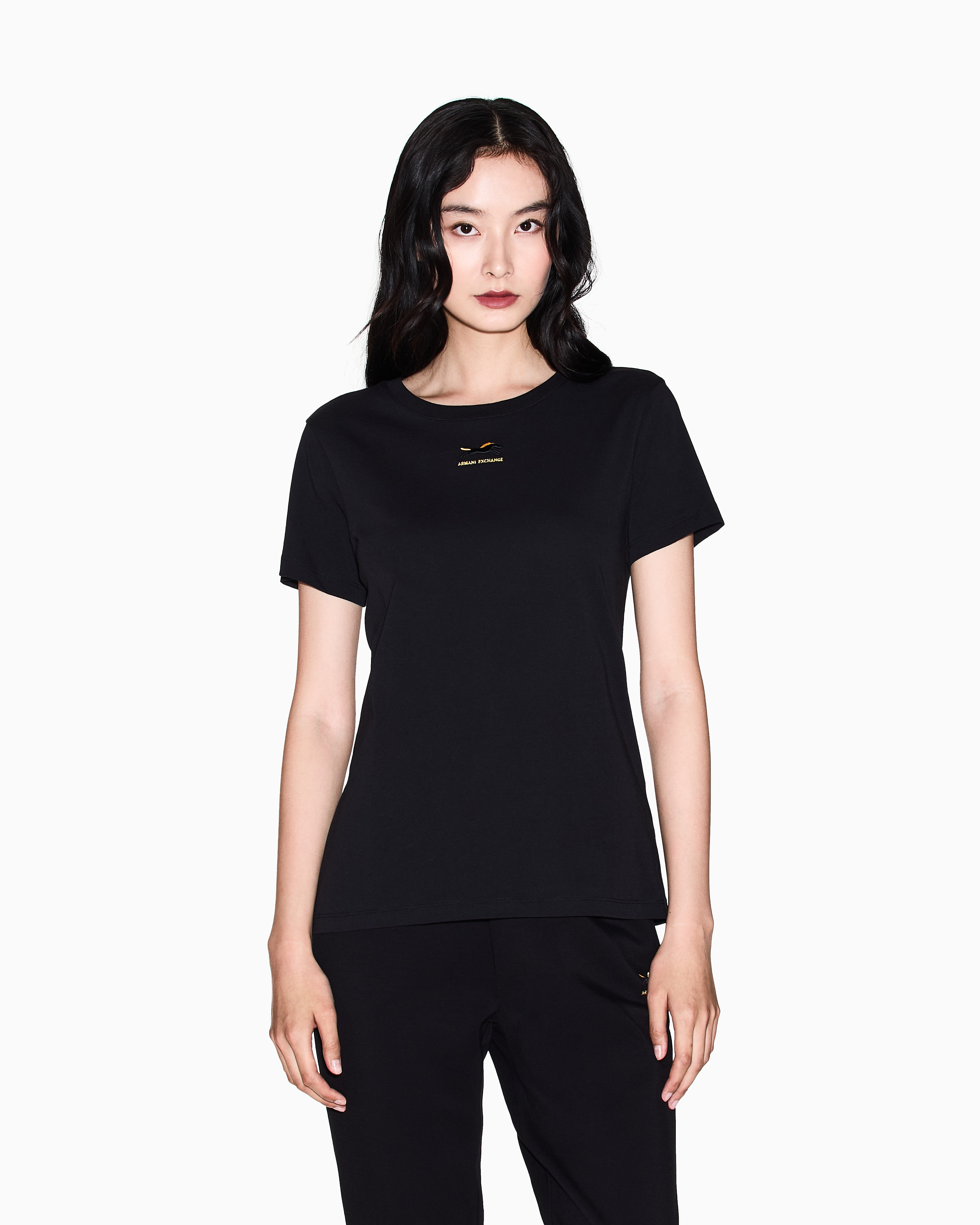 Armani Exchange Regular Fit T-shirts In Black