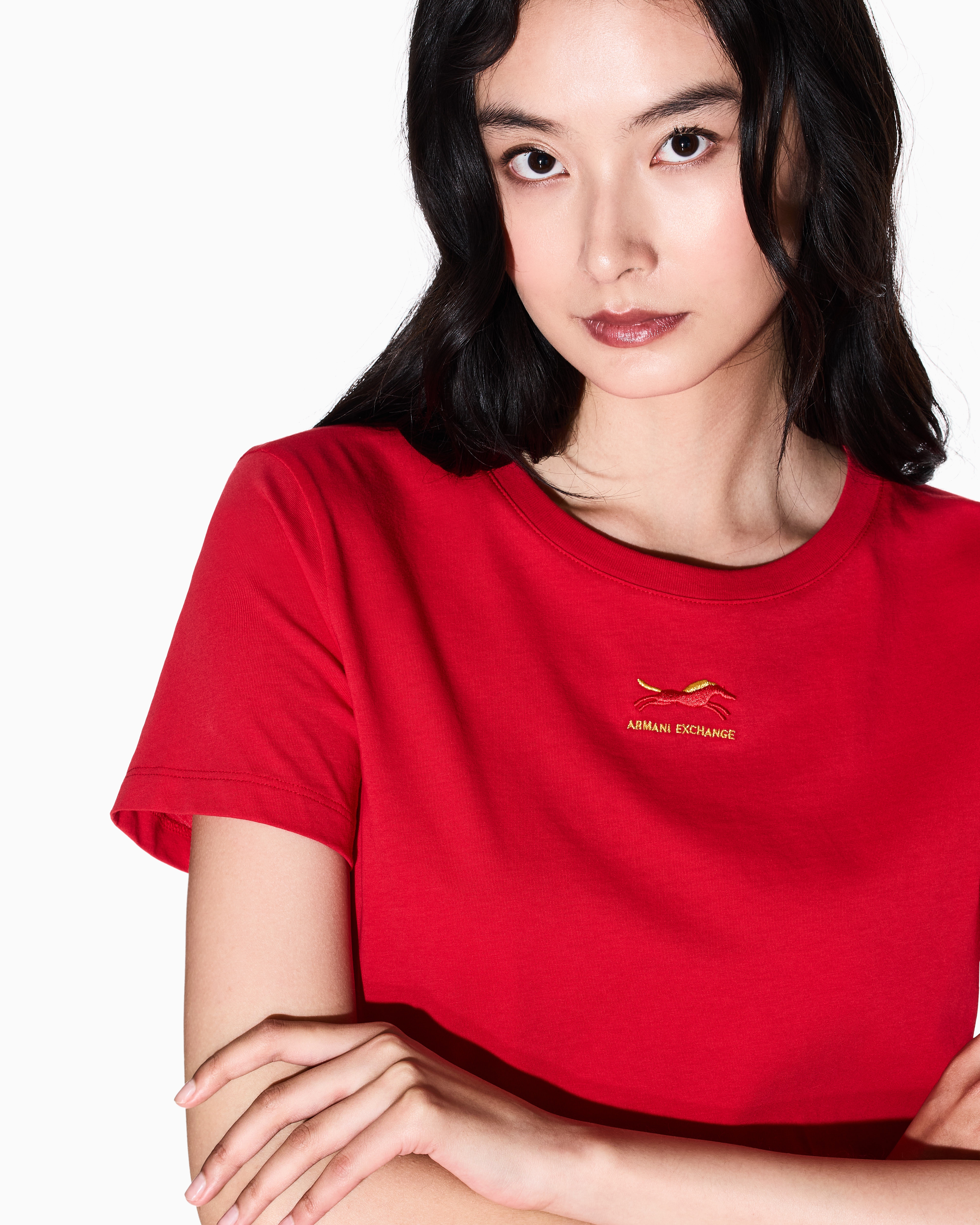 Armani Exchange Regular Fit T-shirts In Red