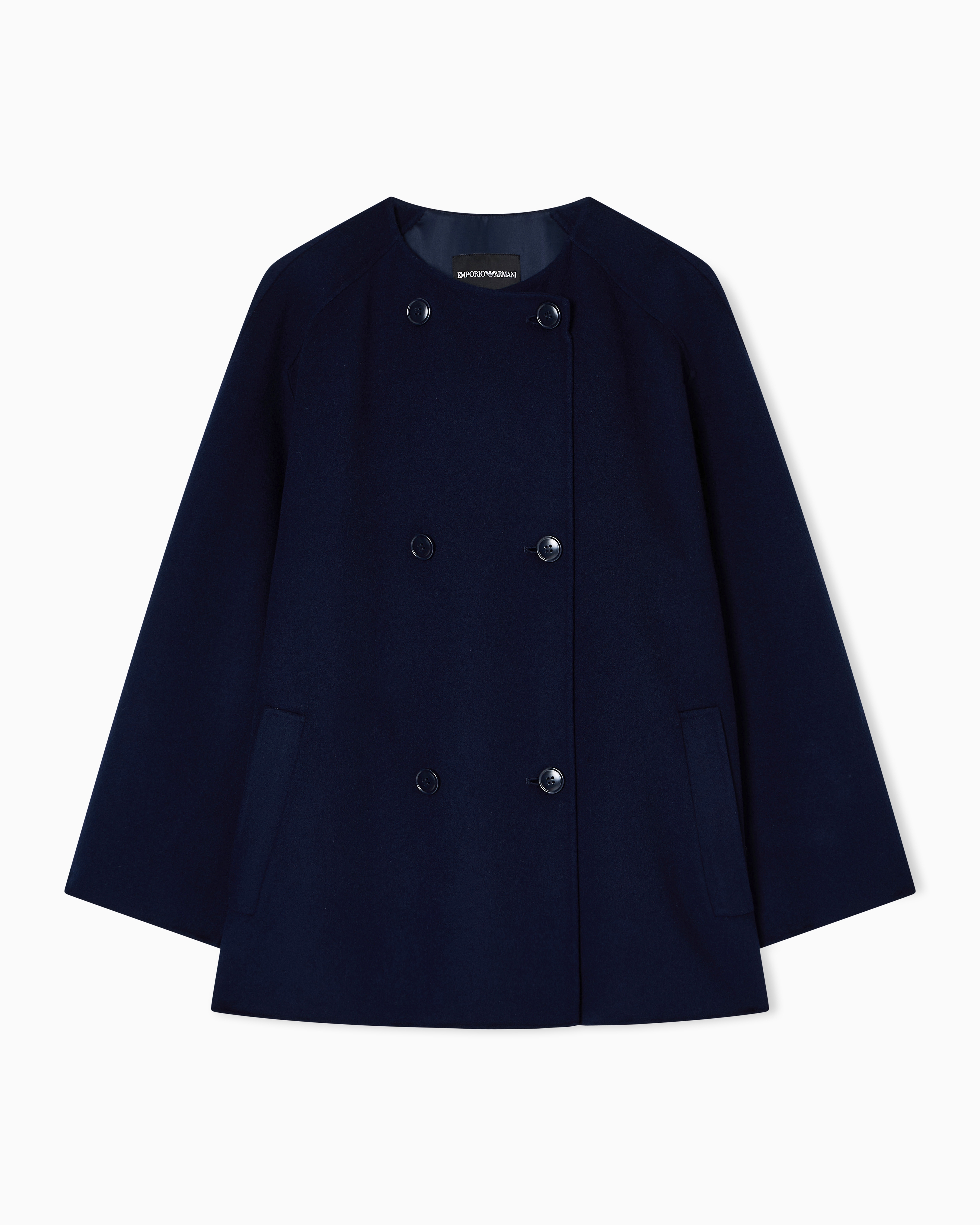 極美品 エンポリオアルマーニ ニット Pコート ダブルジャケット ネイビー undefined