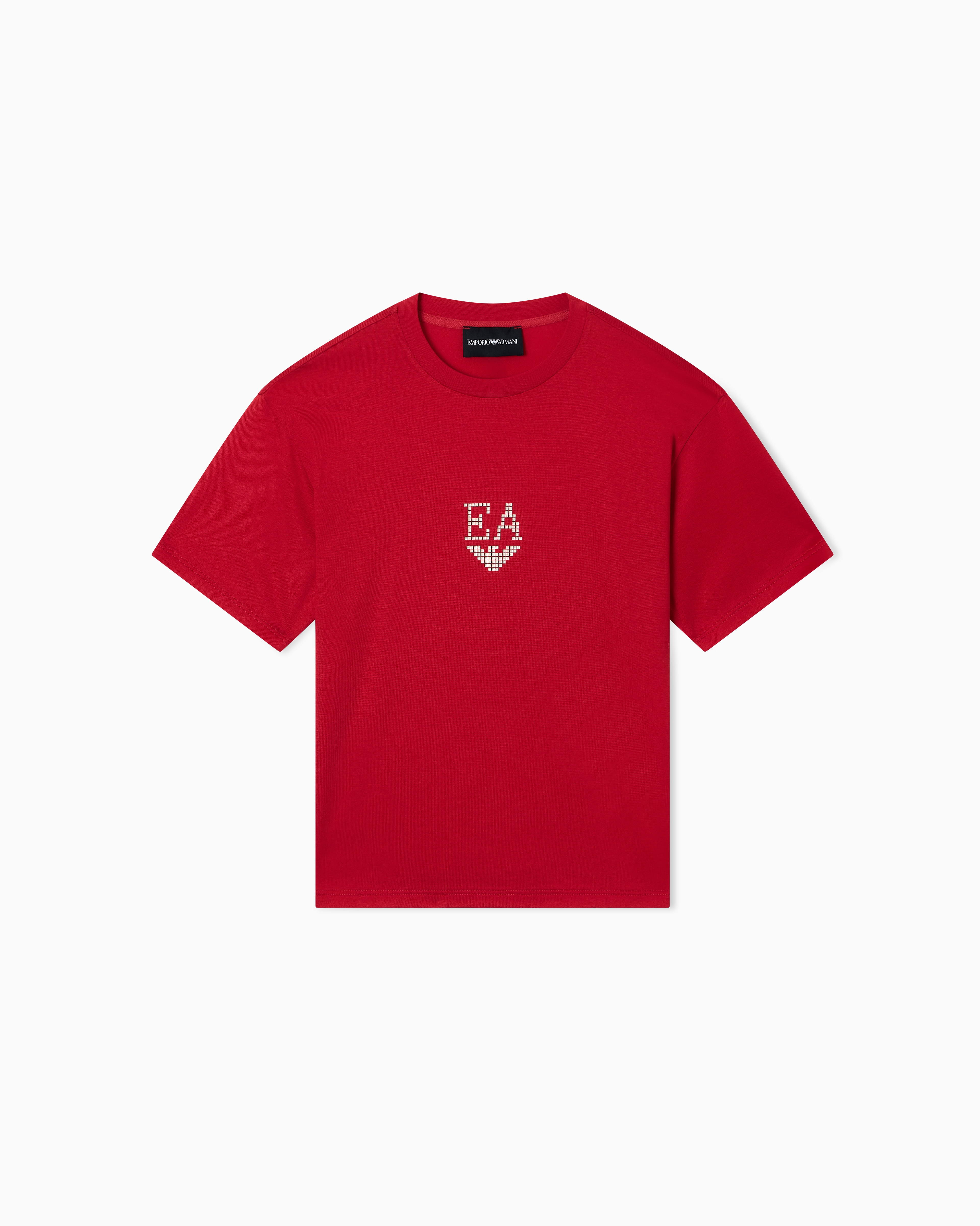 Emporio Armani Red Lunar New Year Lyocell-Blend Jersey T-Shirt