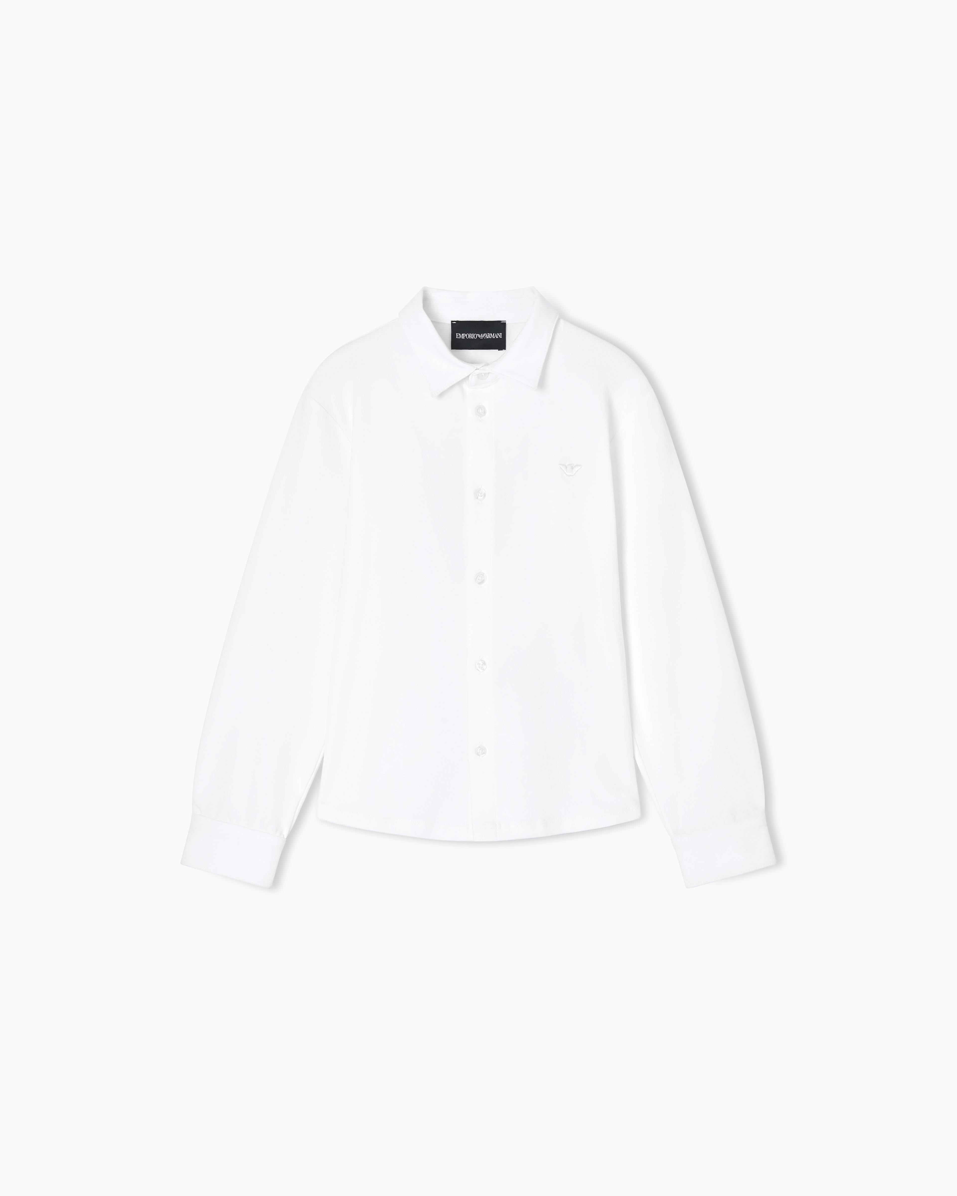 Emporio Armani White Stretch Combed Jersey Shirt