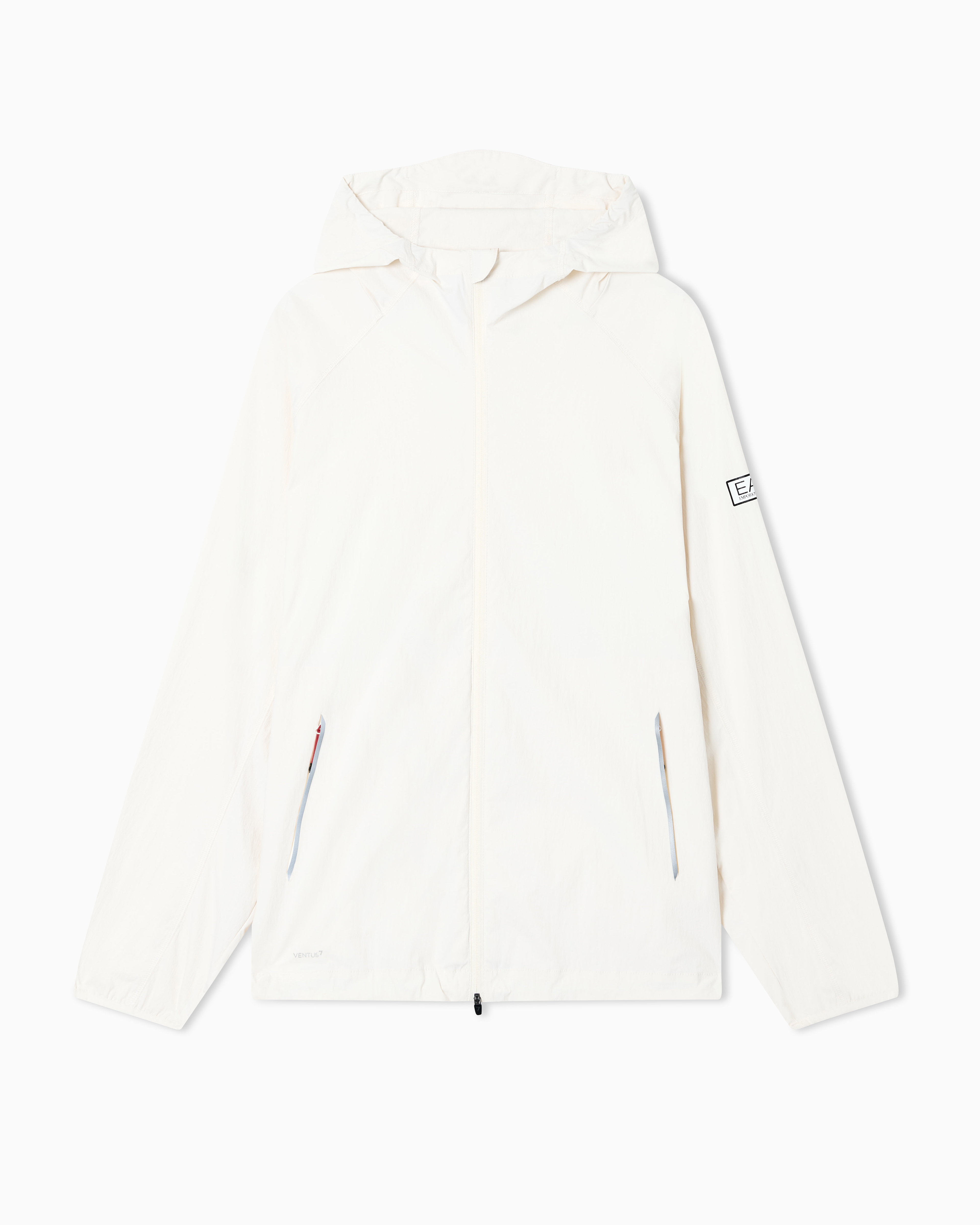 Ea7 Zip-up Sweatshirts In White