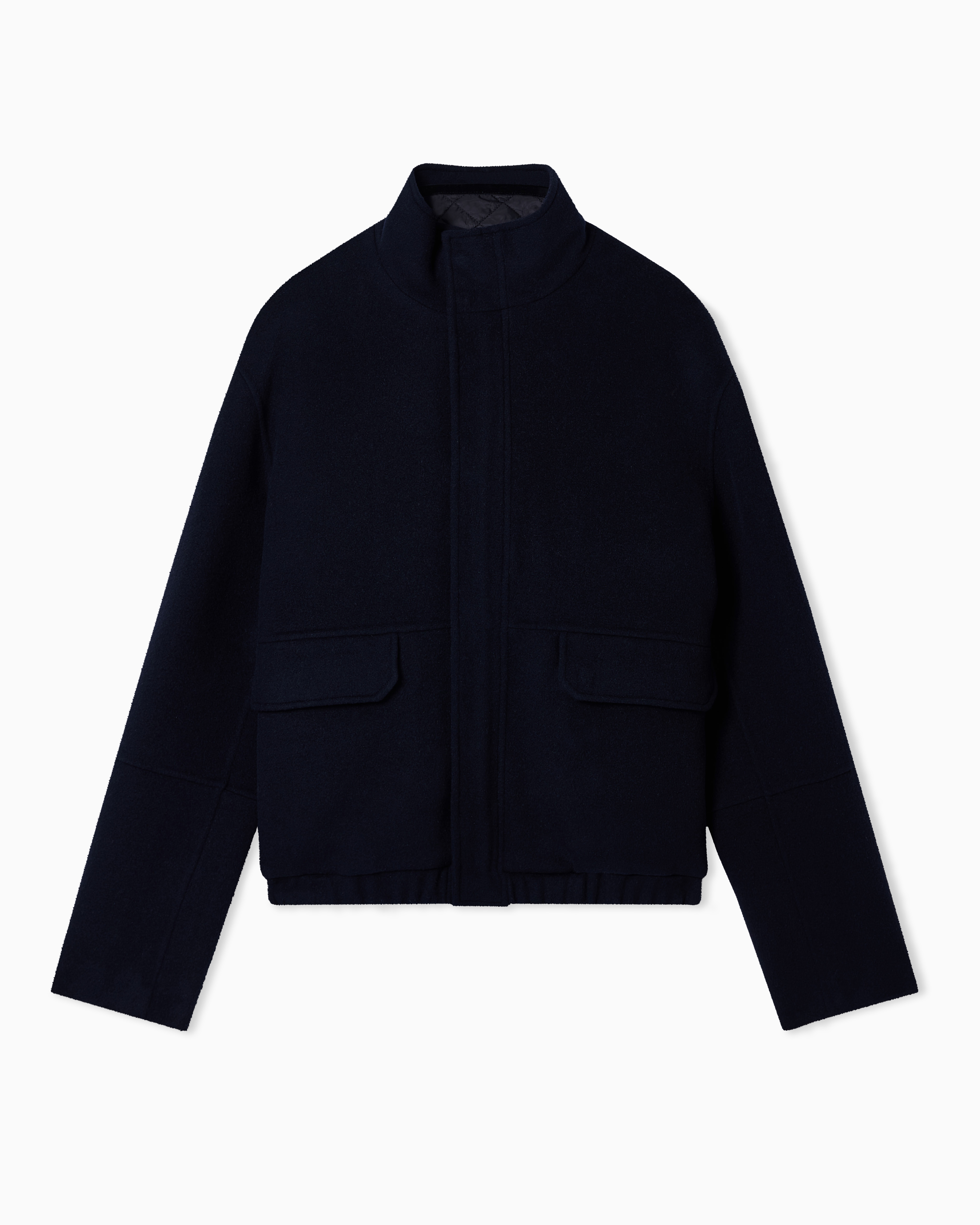Emporio Armani - Two-in-one style blouson virgin wool cloth , Man, Navy Blue, Size: