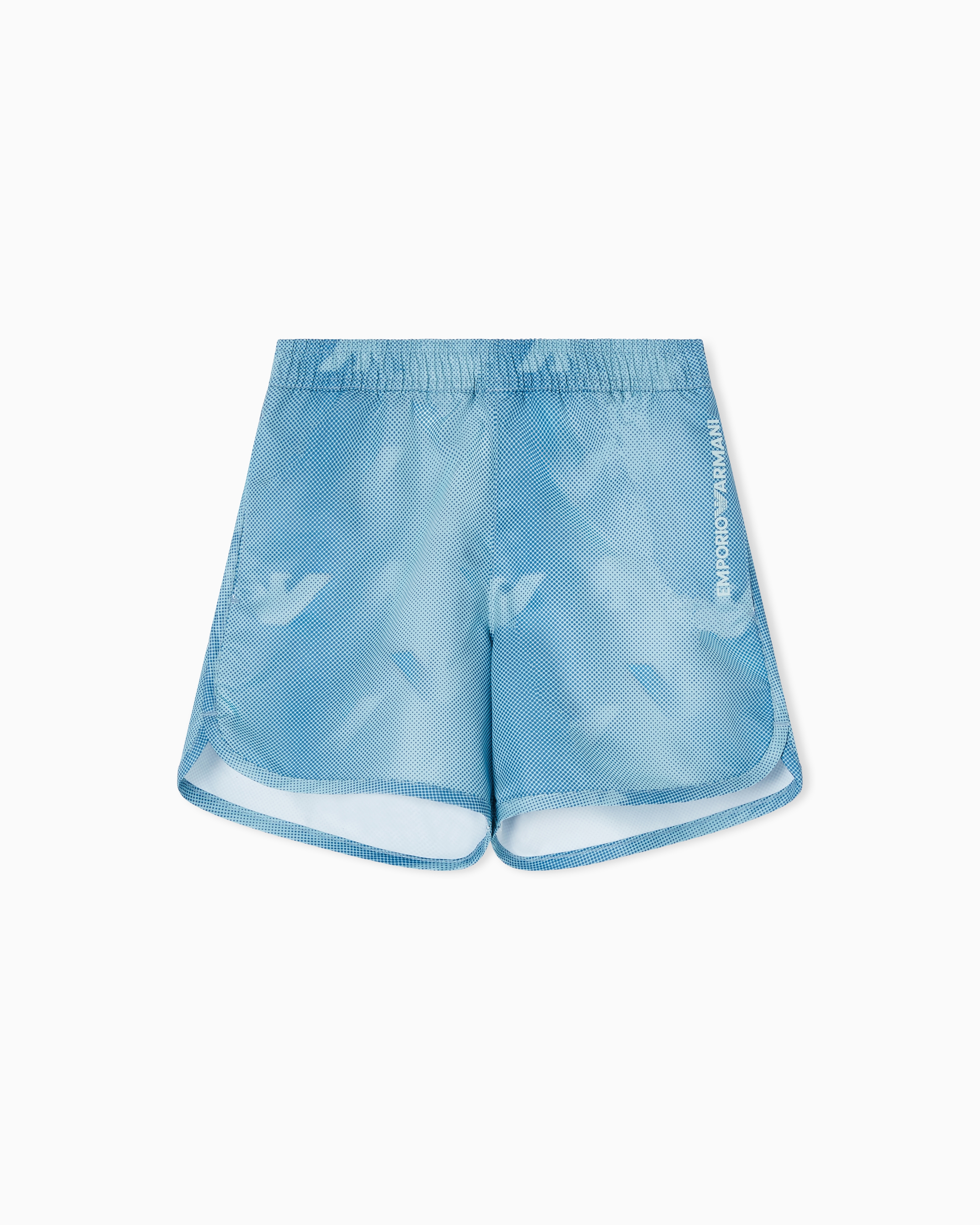 Emporio Armani Costume Boxer In Nylon Eagle All Over