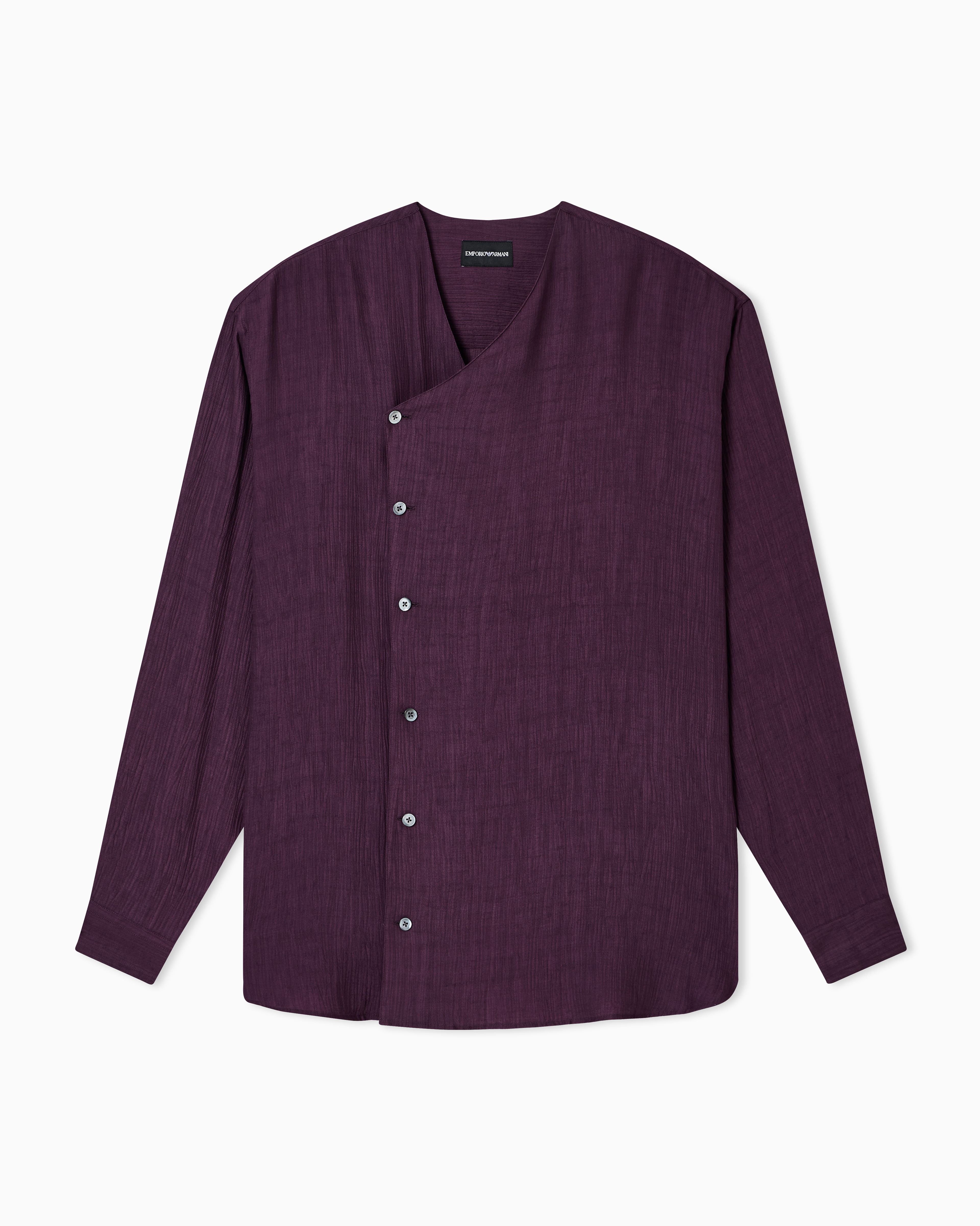 Emporio Armani Camicia Con Chiusura Decentrata In Tessuto Crepe