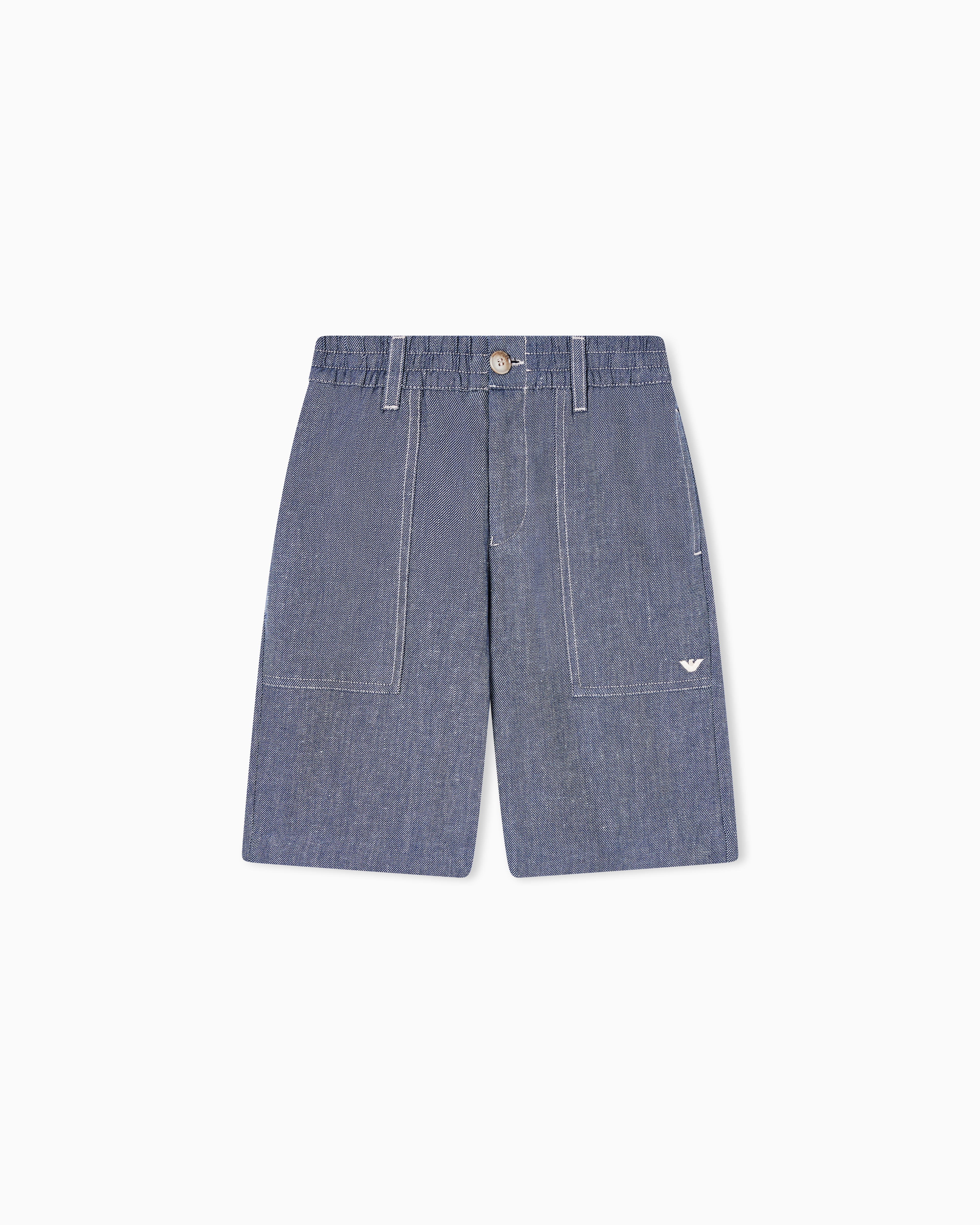 Emporio Armani Bermuda Misto Lino Effetto Denim