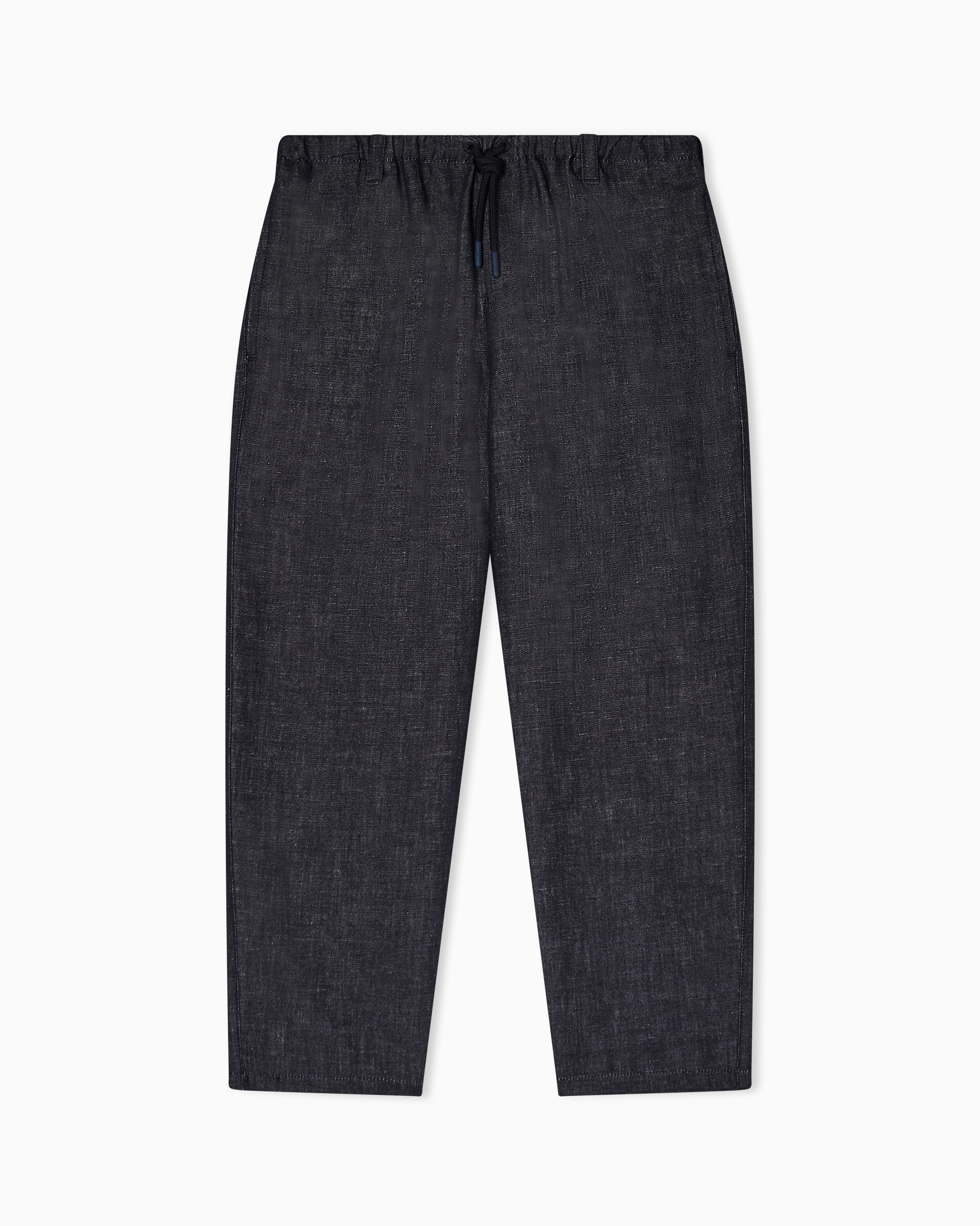 Emporio Armani Pantaloni In Misto Lino Effetto Denim
