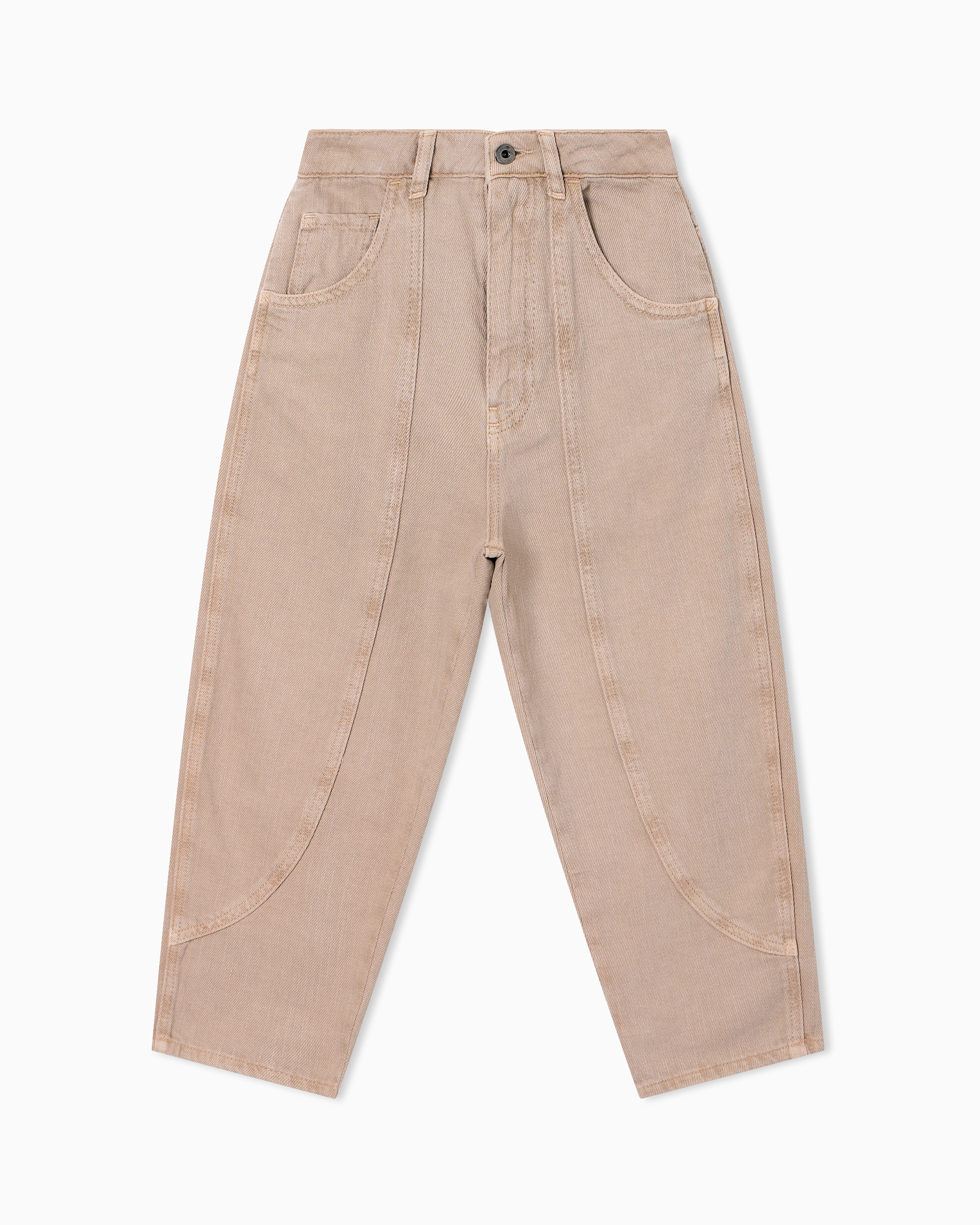 Emporio Armani Beige Five-Pocket Bull Trousers