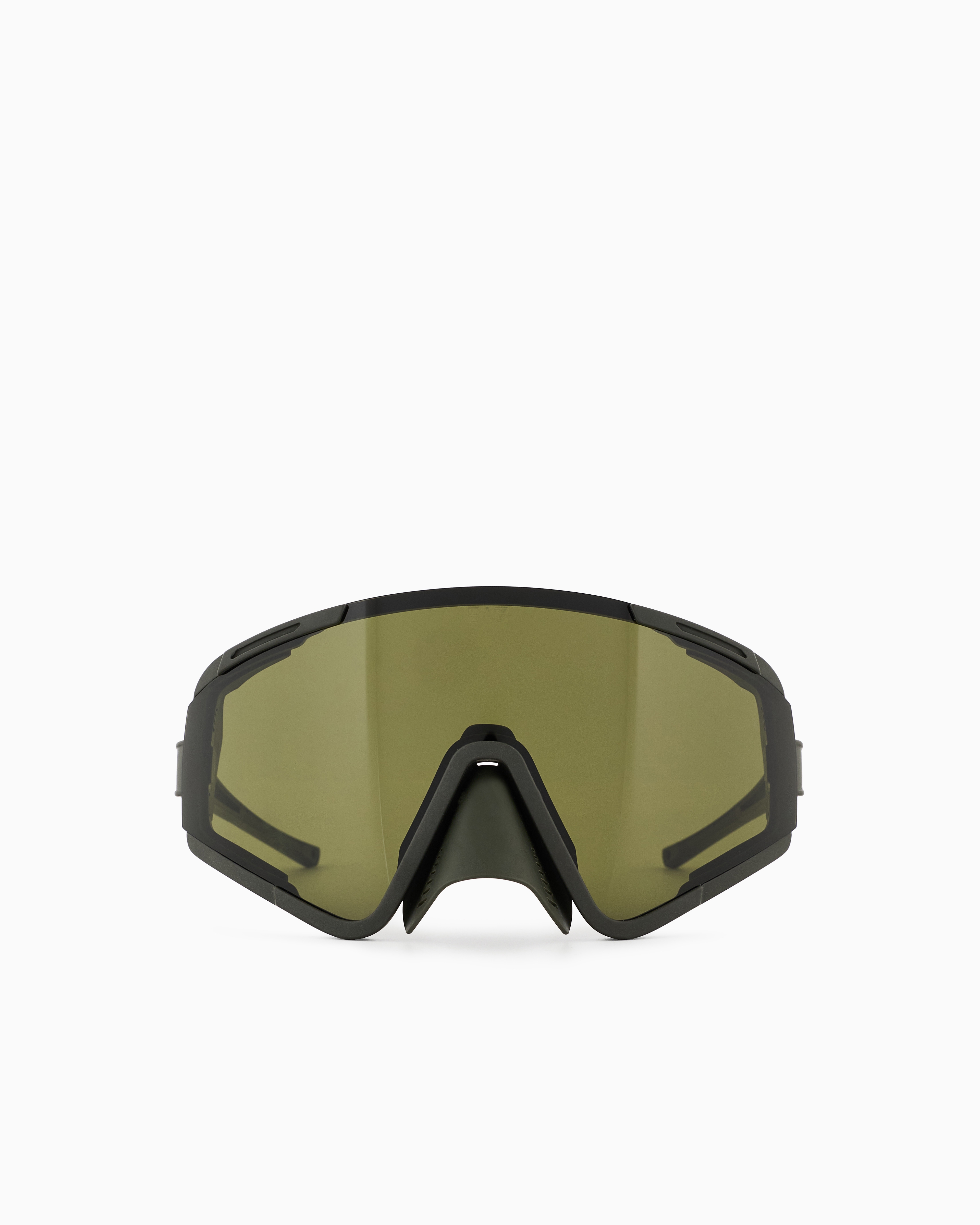 Ea7 Unisex Sunglasses In An Asymmetrical Shape In Green