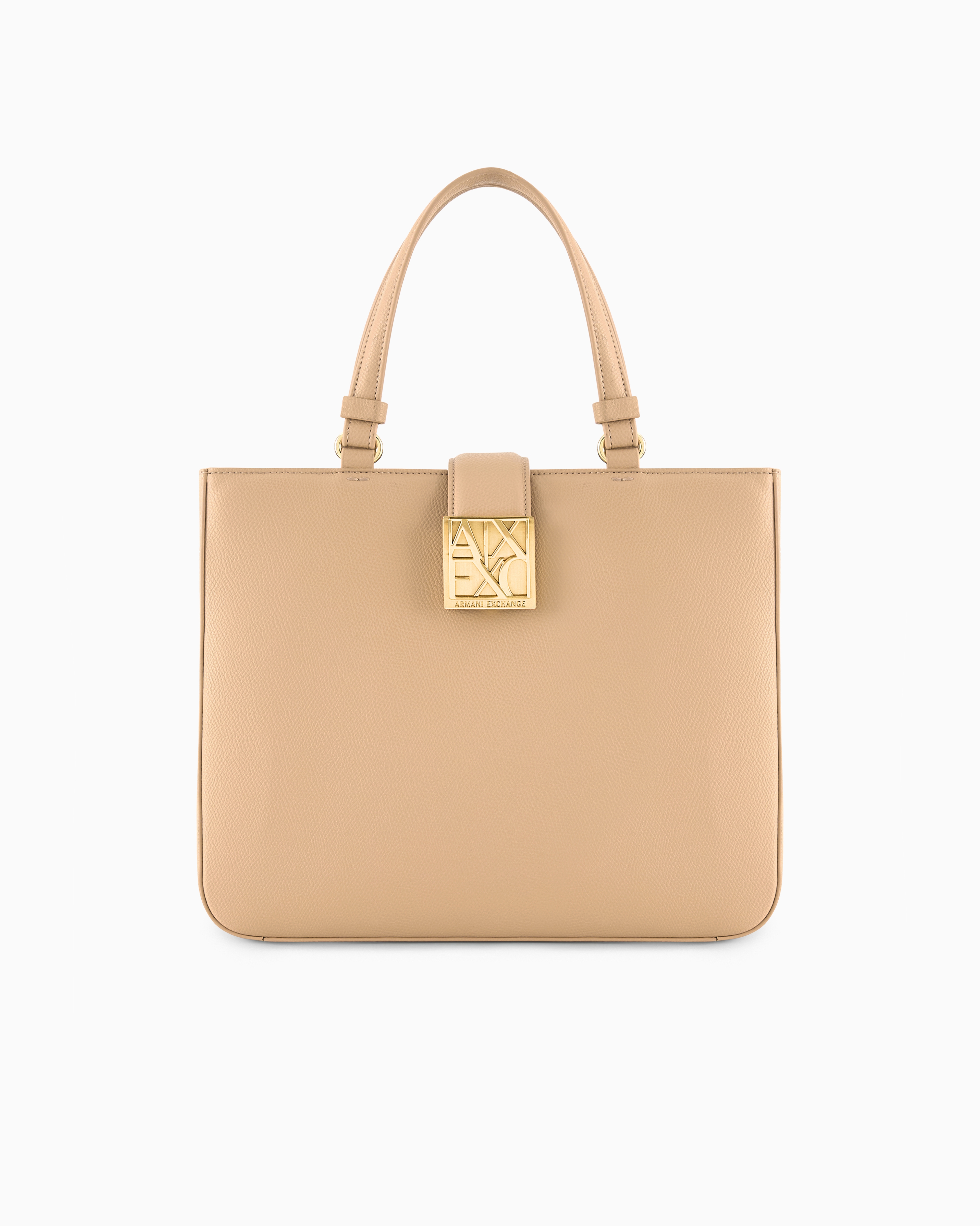 Armani Exchange Beige Shoppers In Technical Fabric